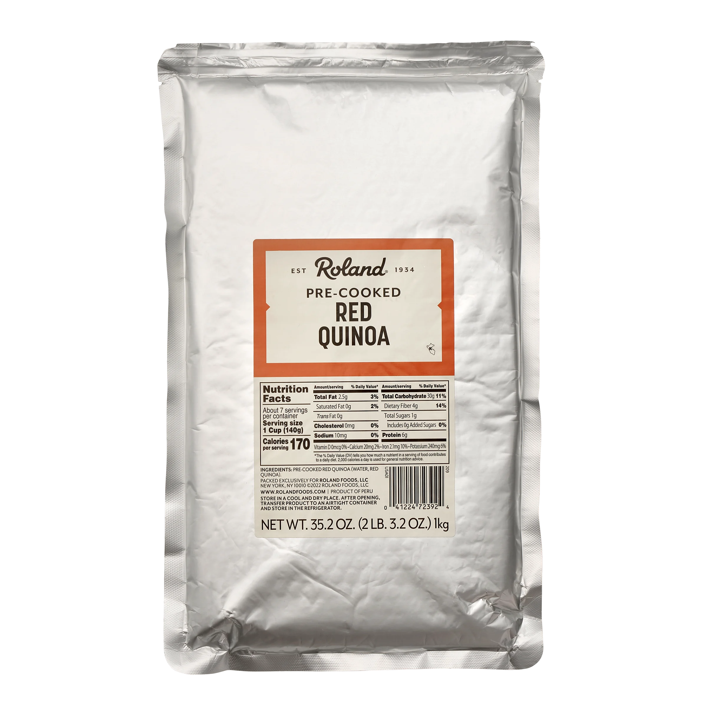 Quinoa, Red, Cooked,6 - 35.2 OUNCE