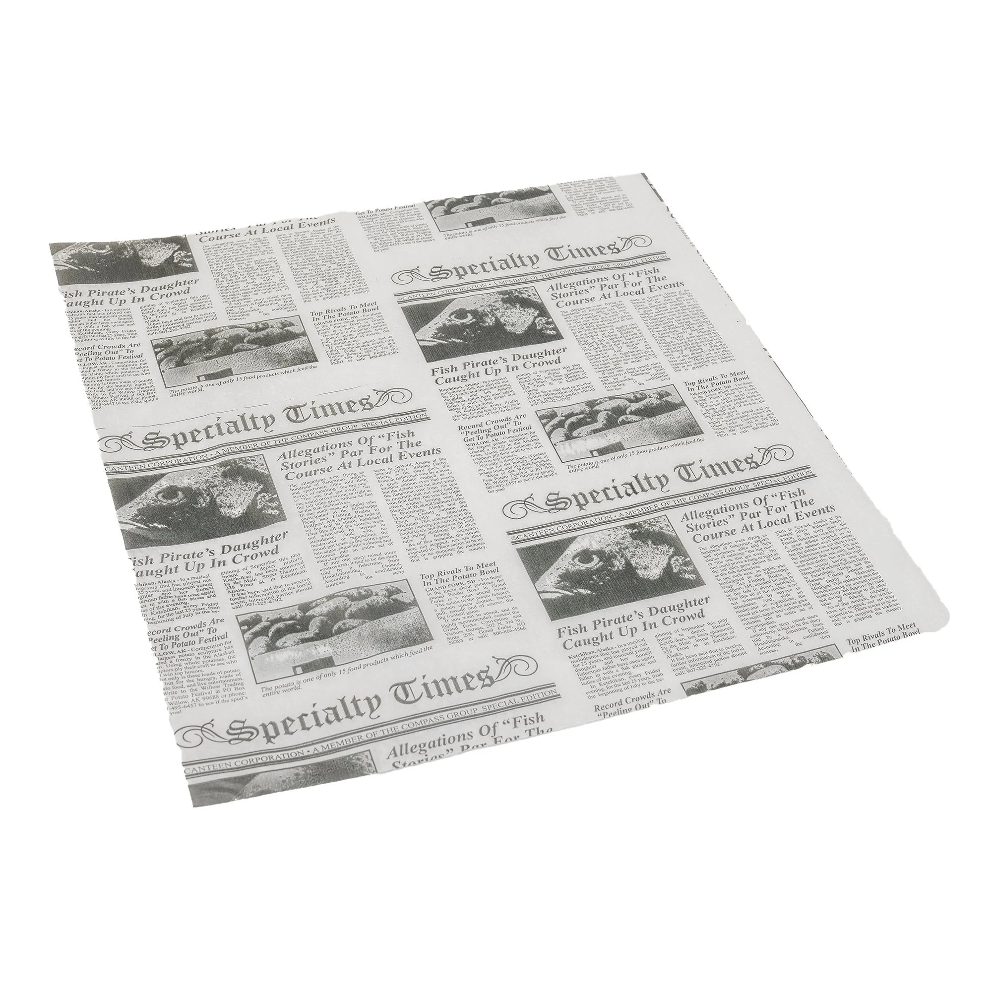 Wraps, Deli, 12 x 12 Inch, Newsprint Design,6 - 1000 COUNT