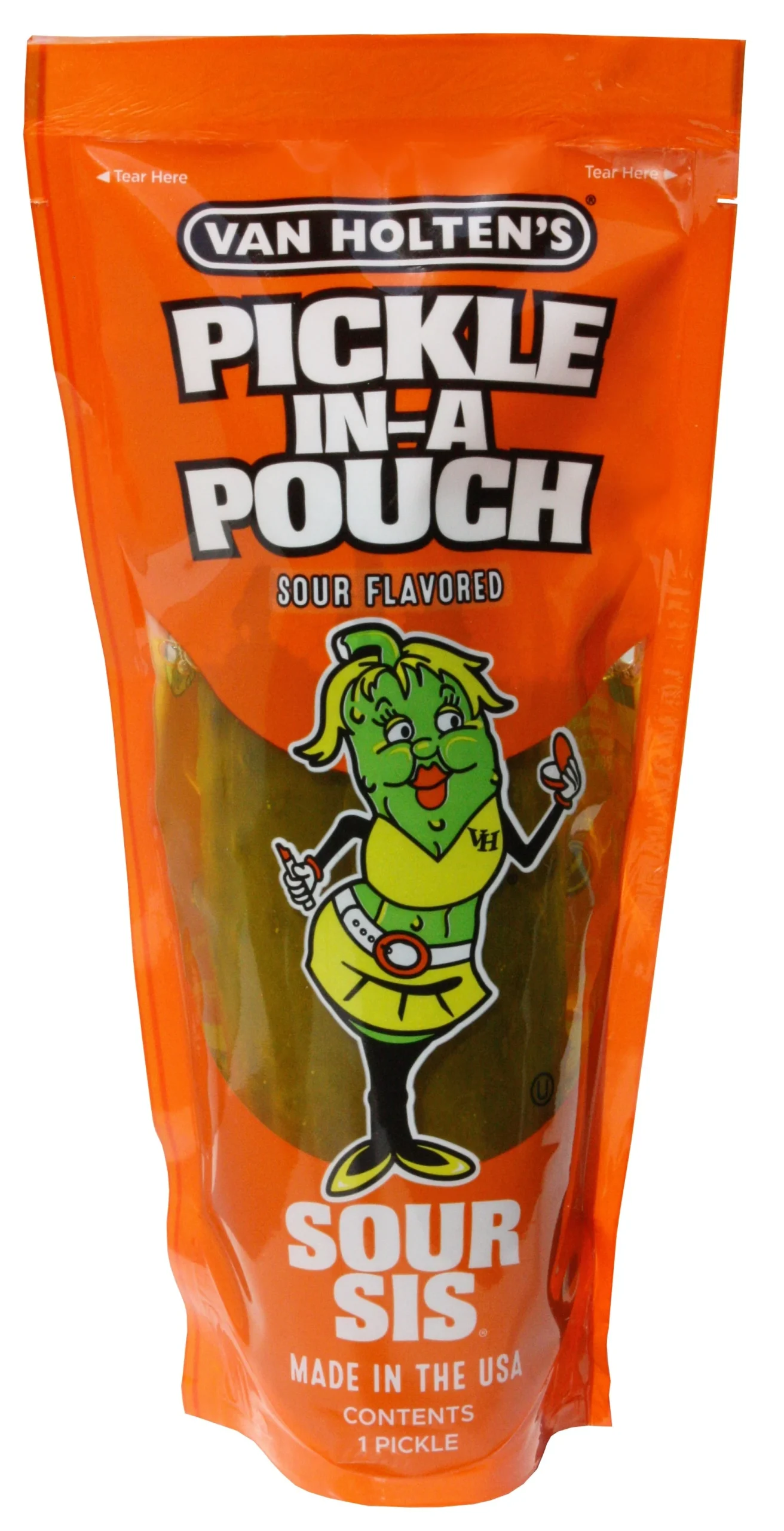 Pickles, Whole, Sour Sis, Single-Serve Pouch,12 - 1 COUNT