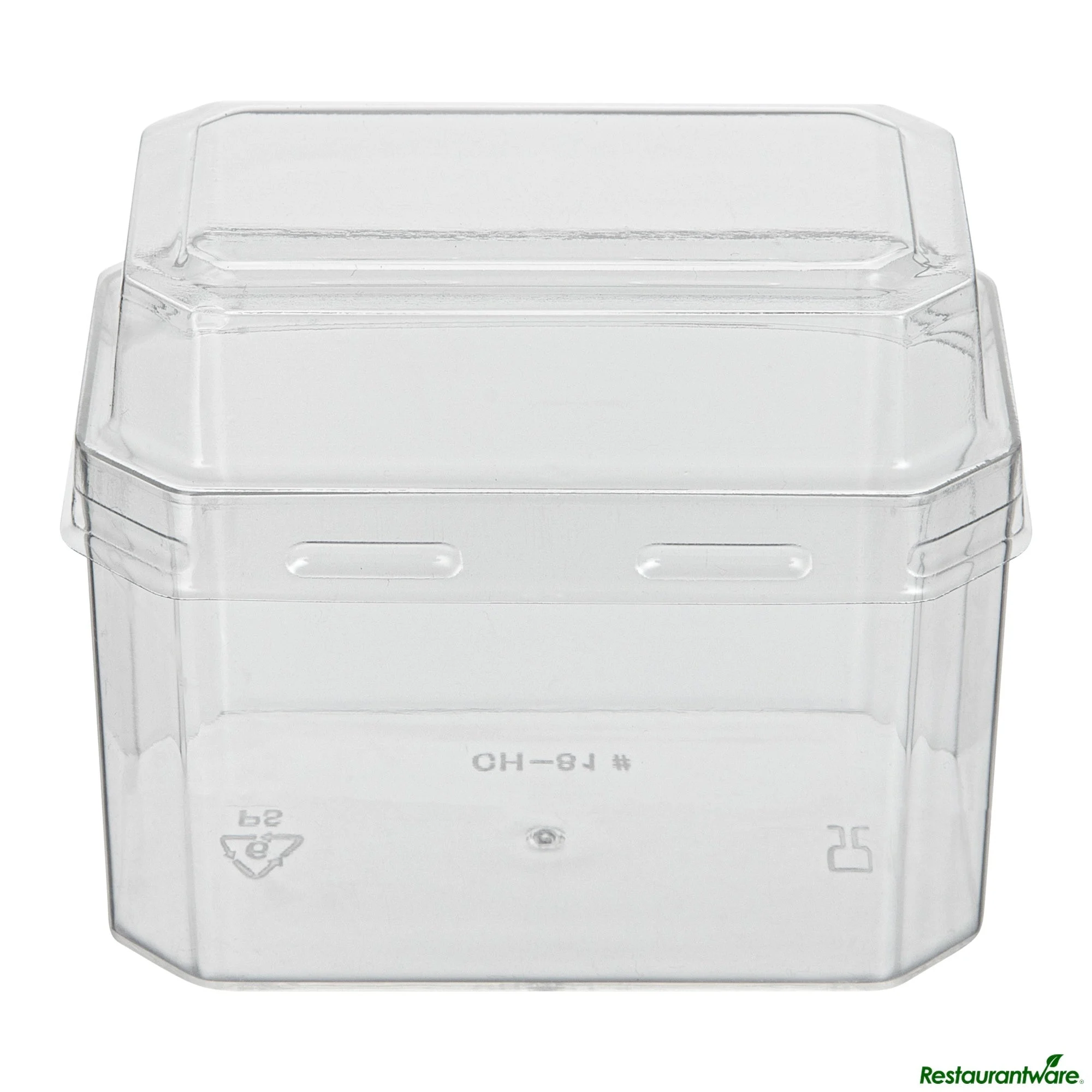 Cups, Dessert, Mini Serve 3 Ounce, Plastic, Clear, Rectangular, 3.25 x 2 x 2 Inch, includes Lid,25 - 1 EACH