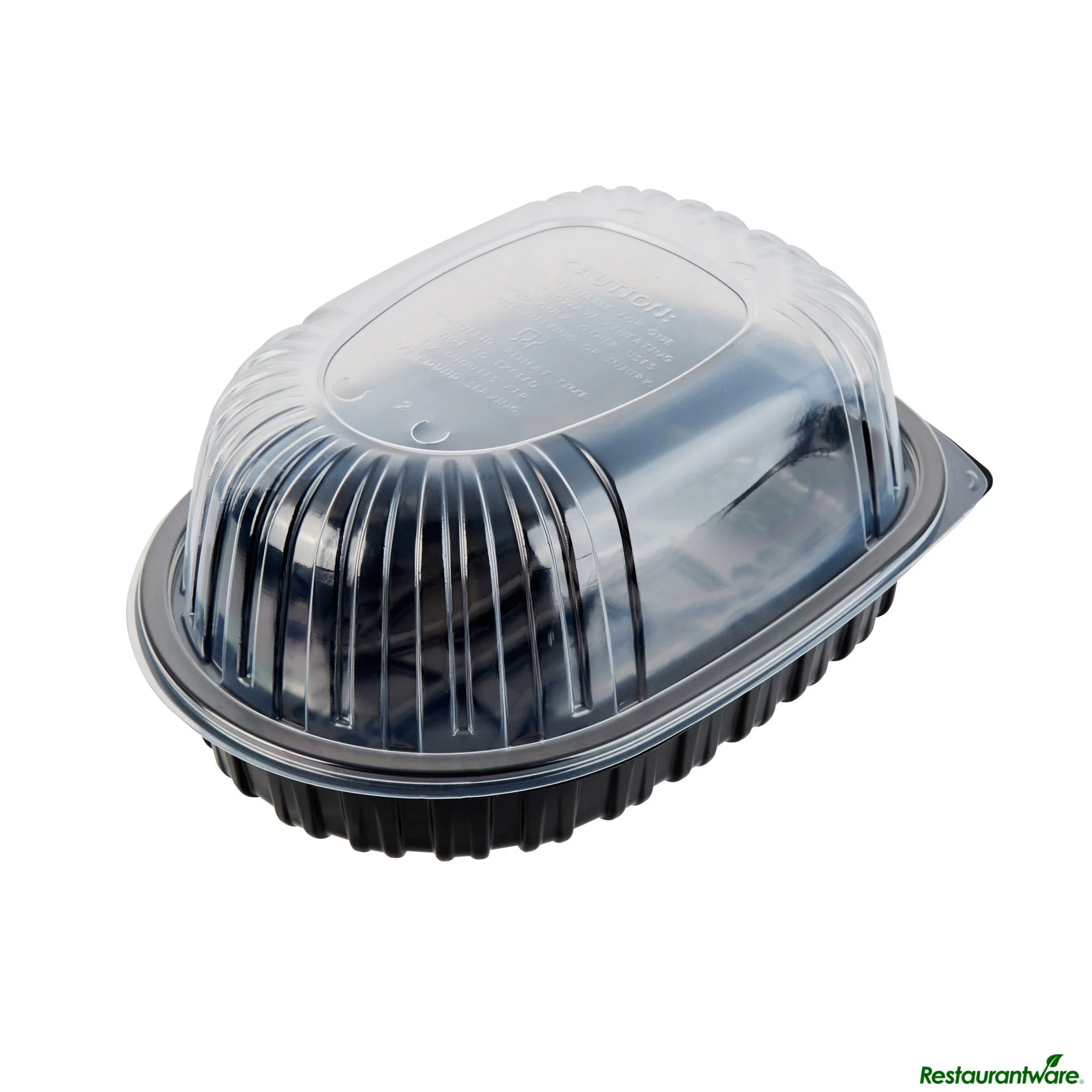 Containers, Chicken Roaster, RW Base 10 x 7.50 x 4.50 Inch, Microwavable Plastic, Black, includes Clear Dome Lid,50 - 1 EACH