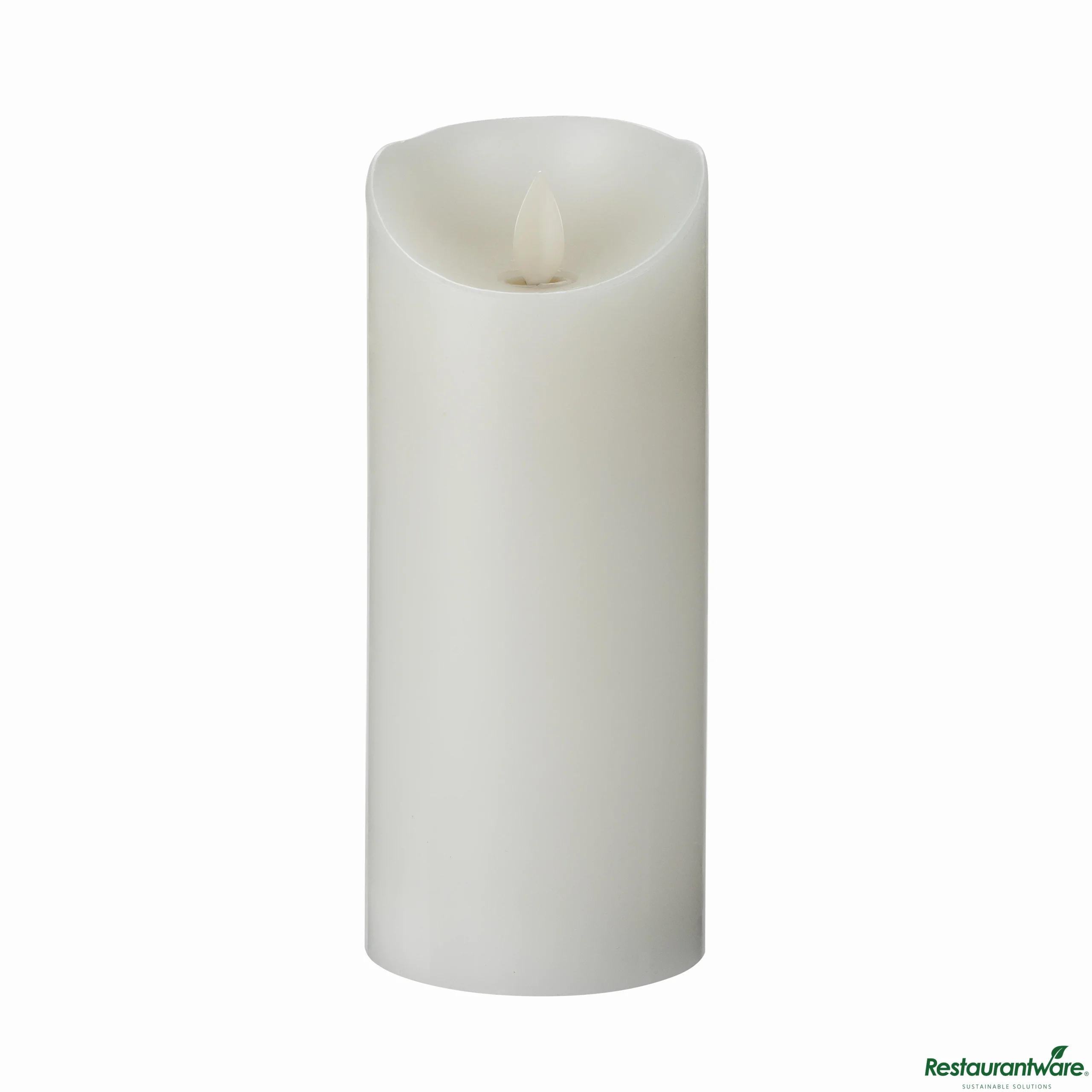 Candles, Pillar, Fire Tek Flameless, 3 x 3 x 7 Inch, White, Wax, Programmable,1 - 10 COUNT
