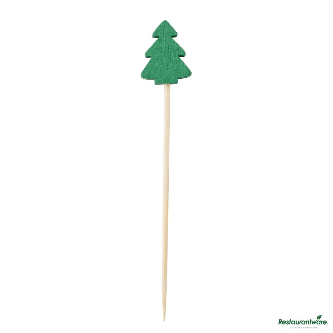 Skewers, 3.50 Inch, Bamboo, Green, Tree,10 - 100 COUNT