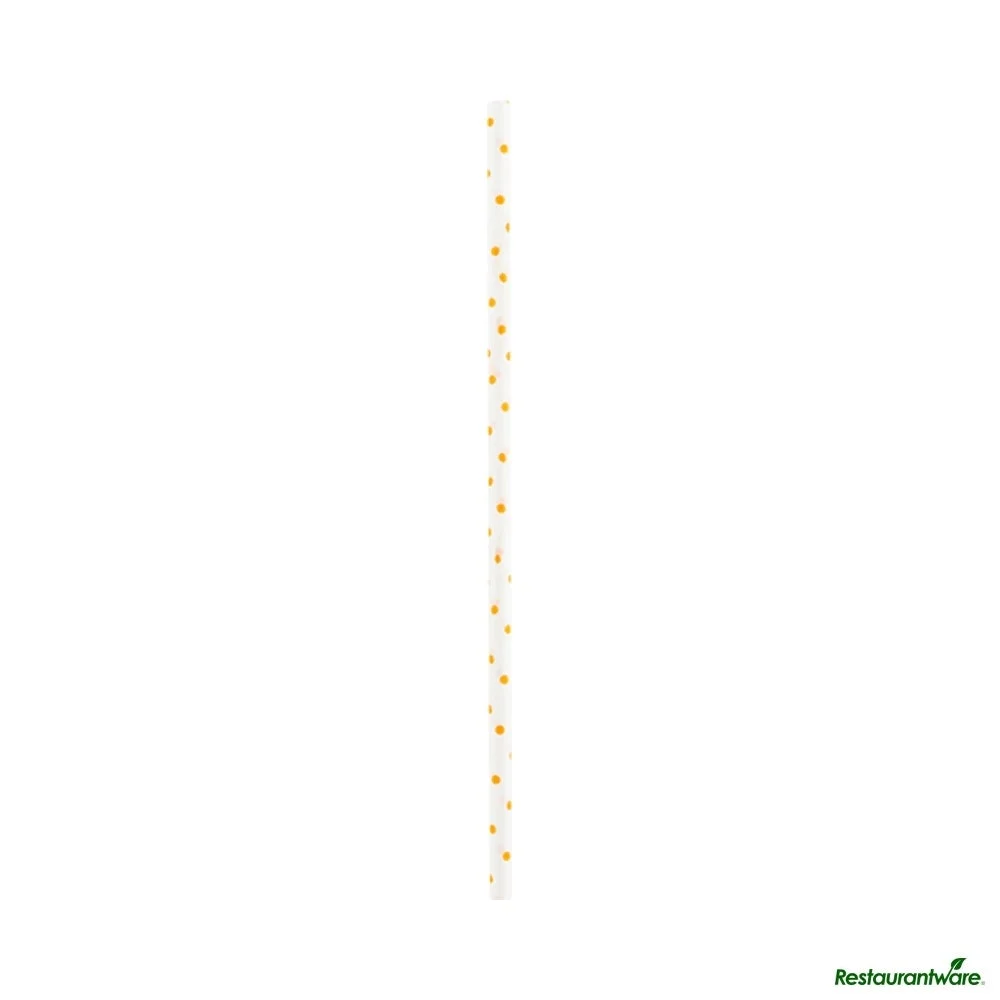 Cake Pop & Lollipop Stick, 6 x 0.16 Inch, Paper, Orange Polka Dot,25 - 1 EACH
