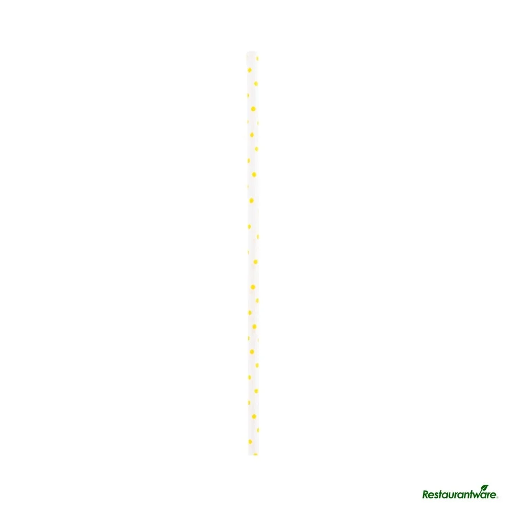 Cake Pop & Lolipop Stick, 6 x 0.16 Inch, Paper, Yellow Polka Dot,25 - 1 EACH