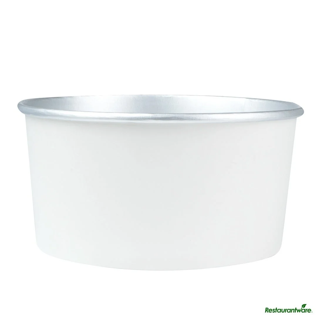 Containers, Take-Out, Foil Lux 33 Ounce, Paper, White, 6 x 6 x 3 Inch,50 - 1 EACH