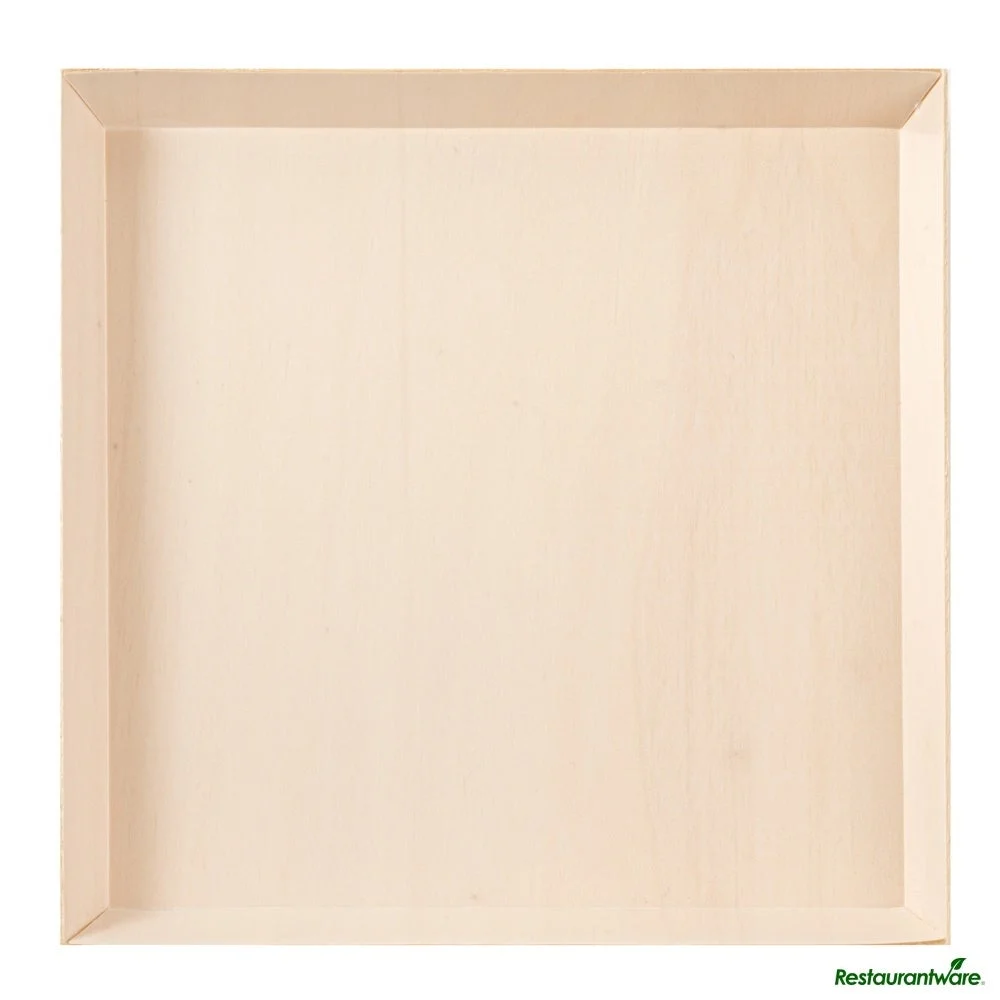 Plates, Taipei 9.50 x 9.50 x 1 Inch, Wood, Square, Poplar,25 - 1 EACH