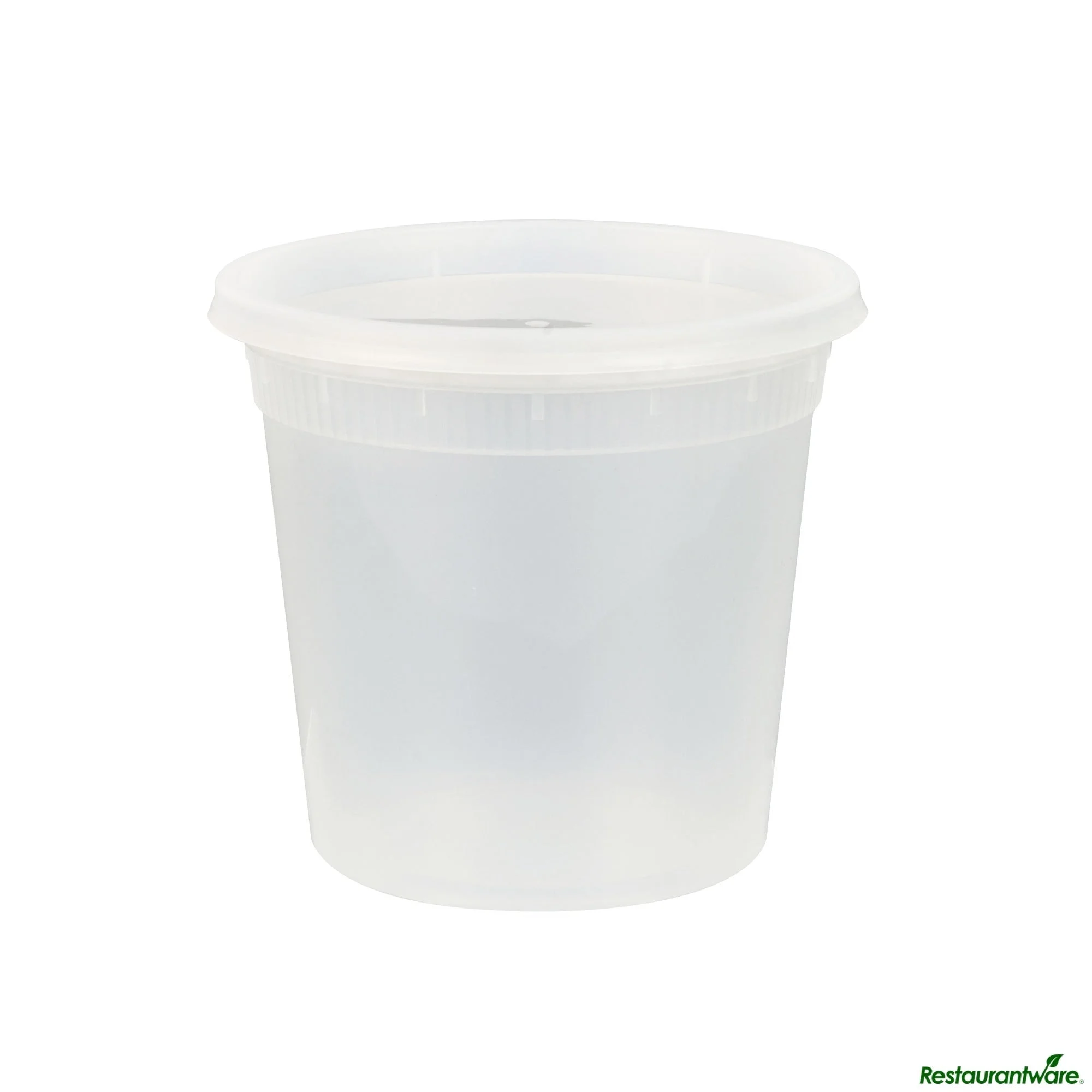 Containers, Soup, Asporto 24 Ounce, Plastic, Clear, Round, 4.5 x 4.5 x 3 Inch, with Lid,25 - 1 EACH