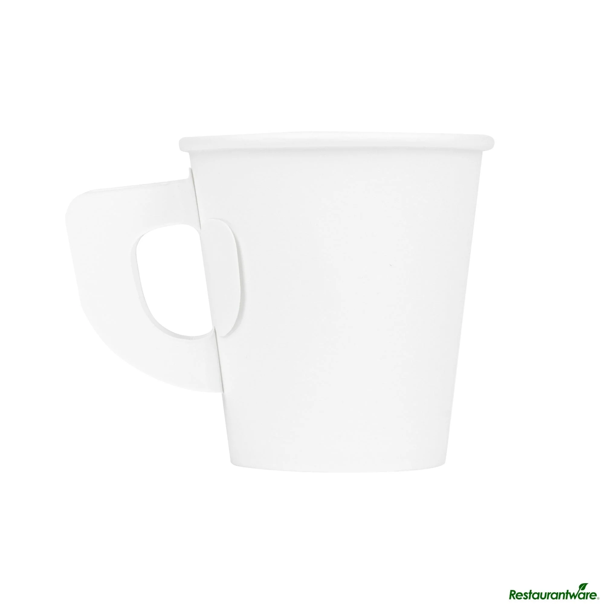 Cups, Coffee, Restpresso 7 Ounce, Paper, White, 2.75 x 2.75 x 3 Inch, with Handle,100 - 1 EACH