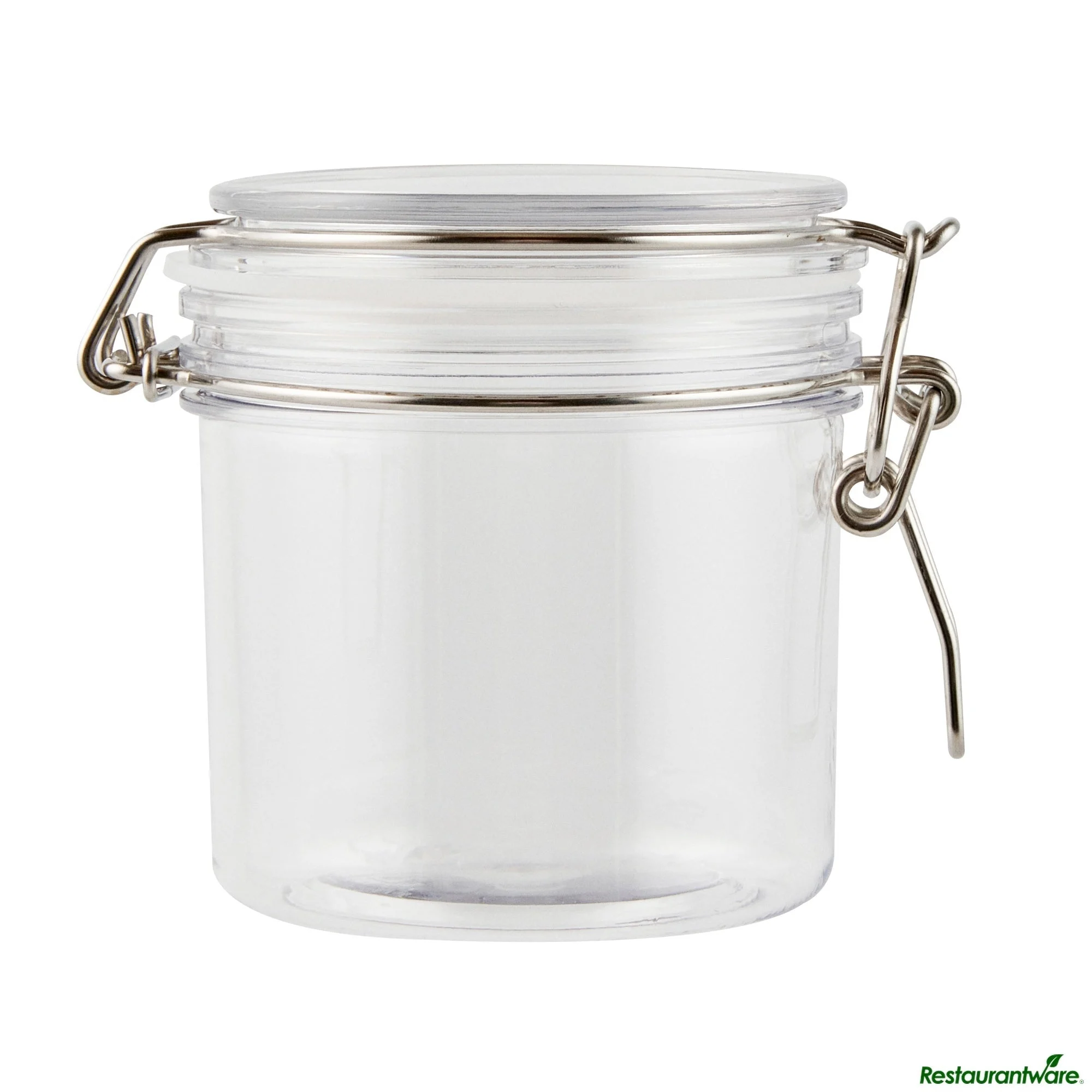 Jars, Storage, Met Lux 15 Ounce, Plastic, Clear, Round, 3.5 x 3.5 x 4 Inch, Hinged Lid,2 - 1 EACH
