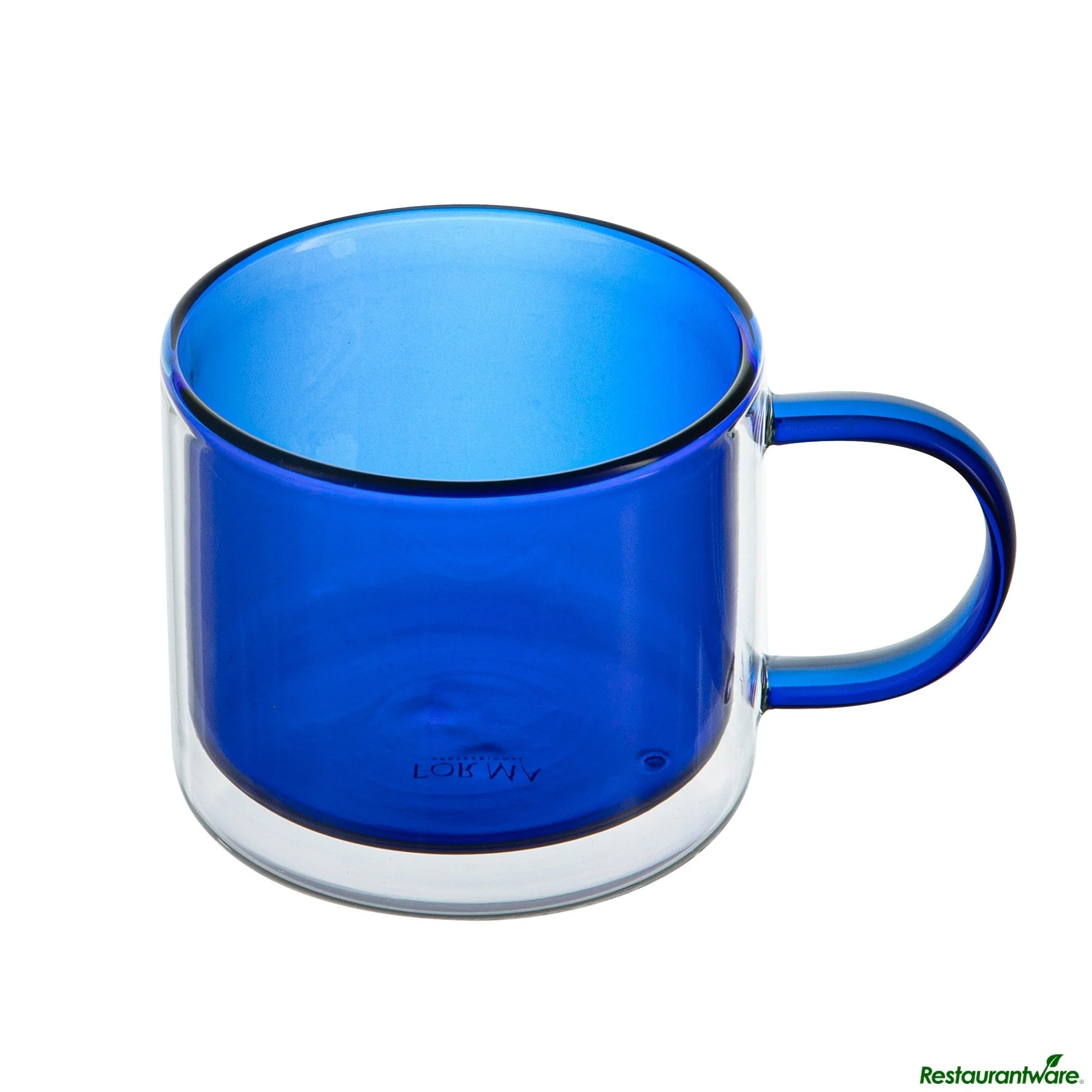 Mugs, Coffee, Forma Professional, 11 Ounce, Blue, Double Wall, Borosilicate, with Handle, 3.50 x 3.50 x 3 Inch,2 - 1 EACH