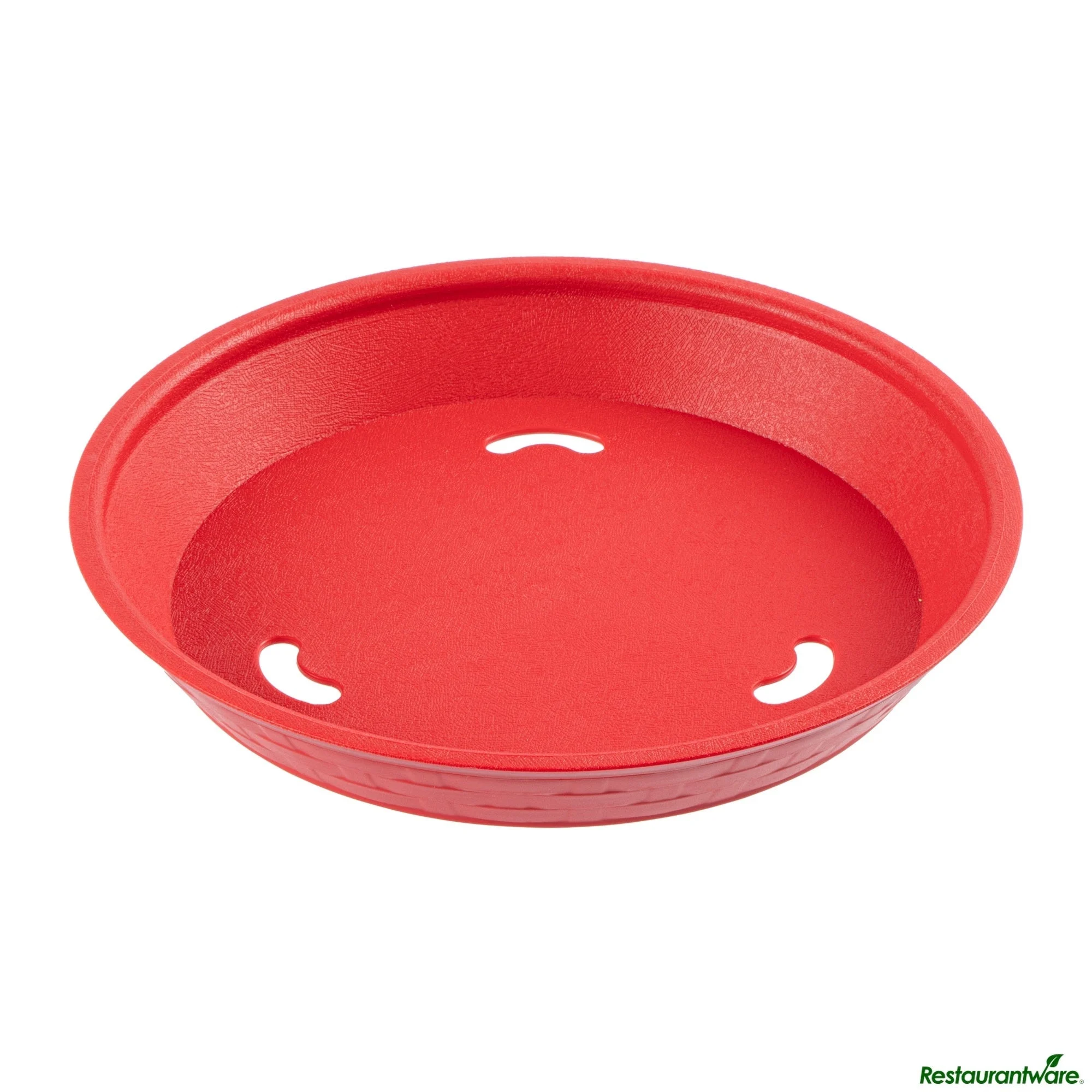 Platters, Diner, 9 x 9 x 1.25 Inch, Plastic, Red, Round,10 - 1 EACH