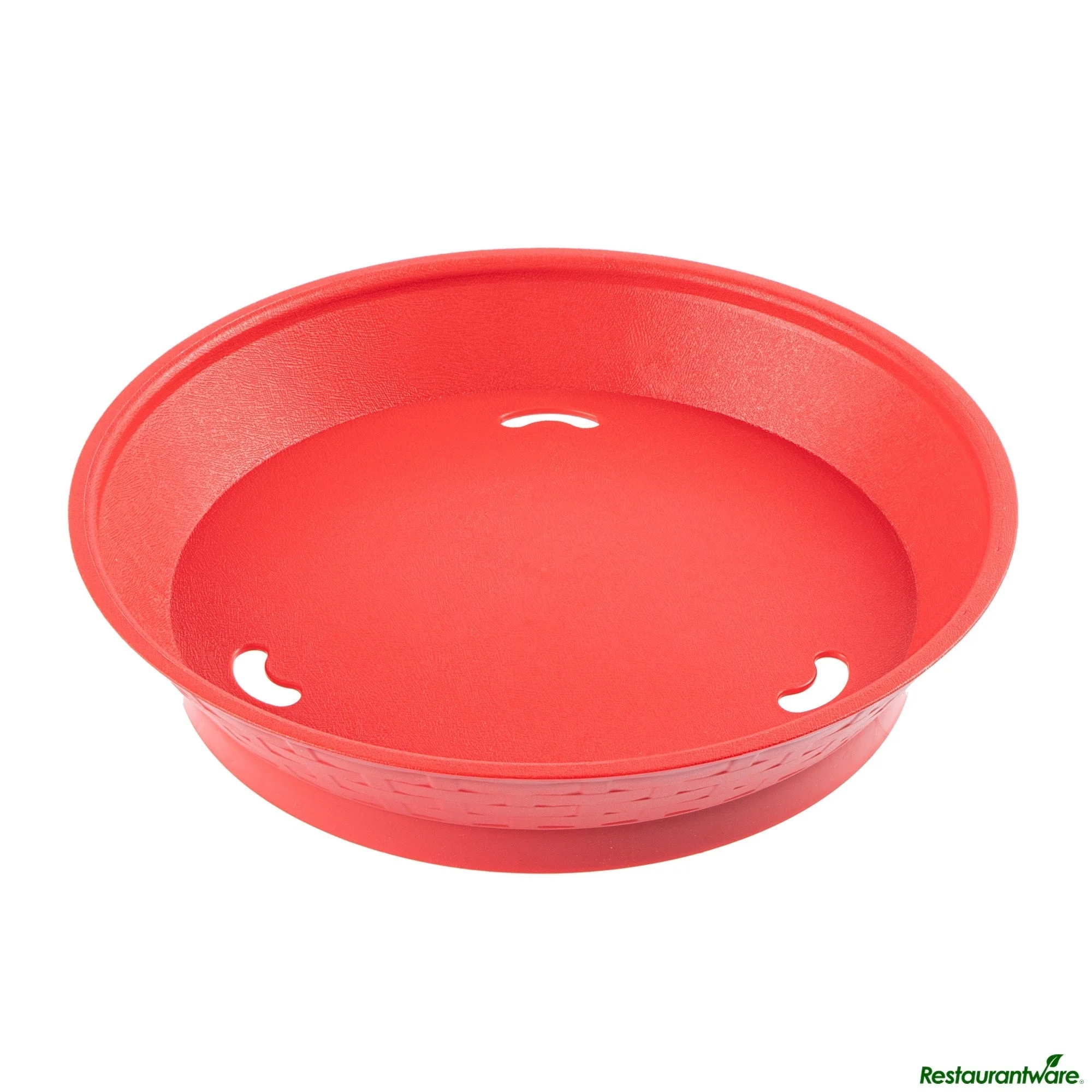 Platters, Diner, 10.5 x 10.5 x 2.25 Inch, Plastic, Red, Round, with Base,10 - 1 EACH