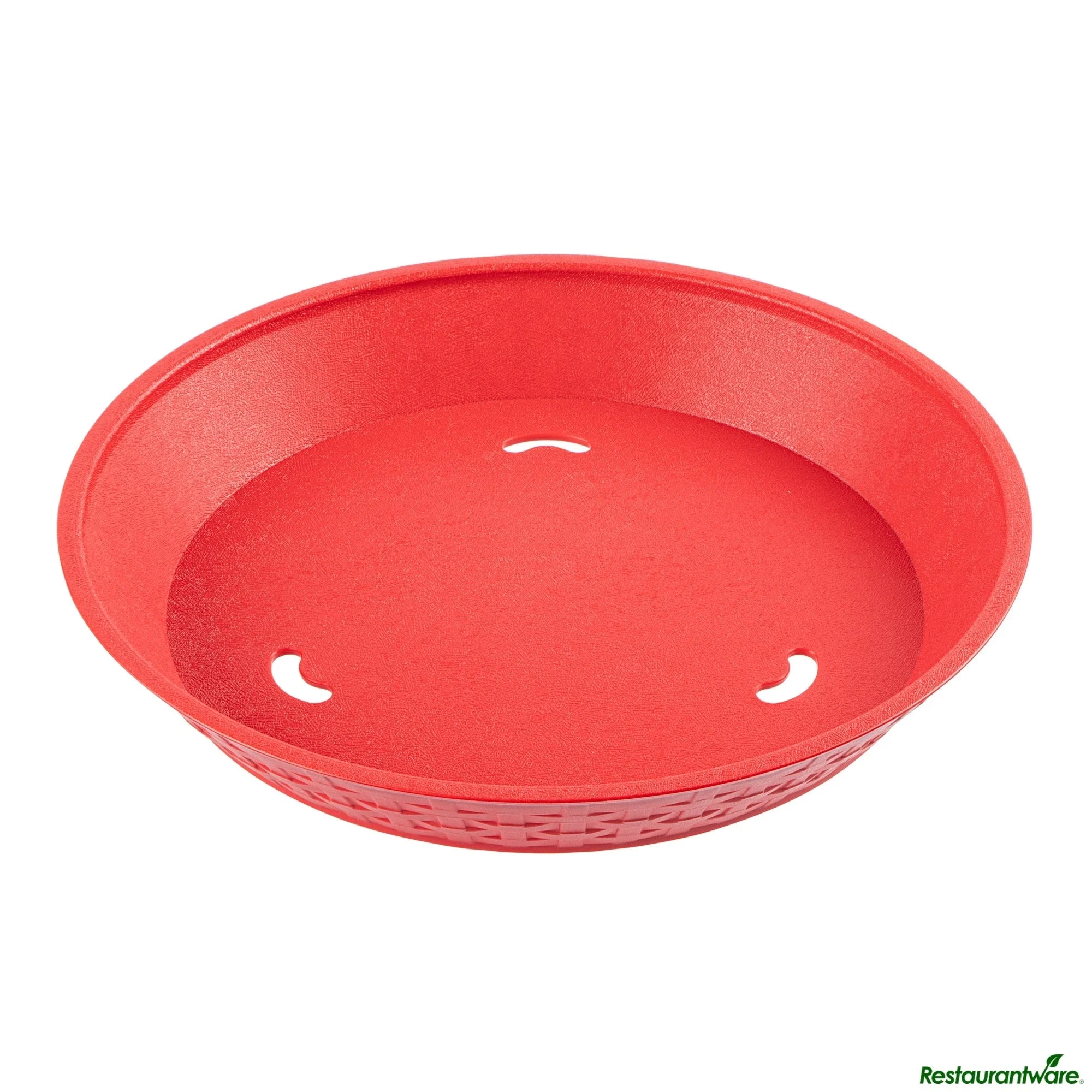 Platters, Diner, 12 x 12 x 1.75 Inch, Plastic, Red, Round,10 - 1 EACH