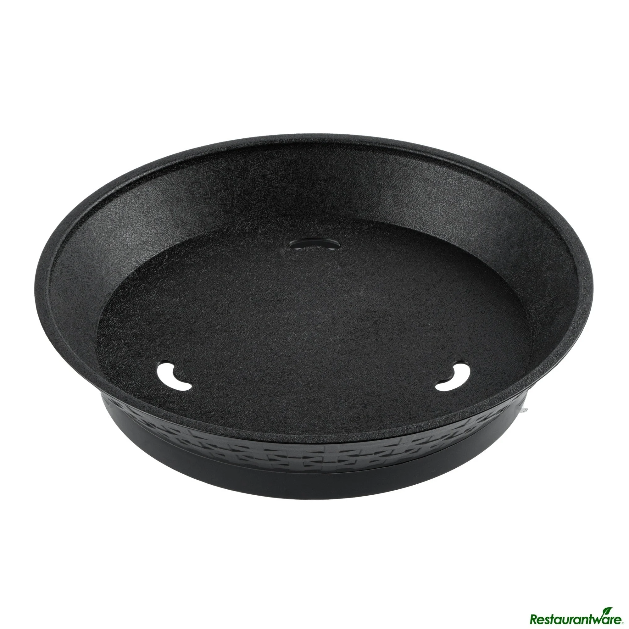 Platters, Diner, 12 x 12 2.25 Inch, Plastic, Black, Round, with Base,10 - 1 EACH