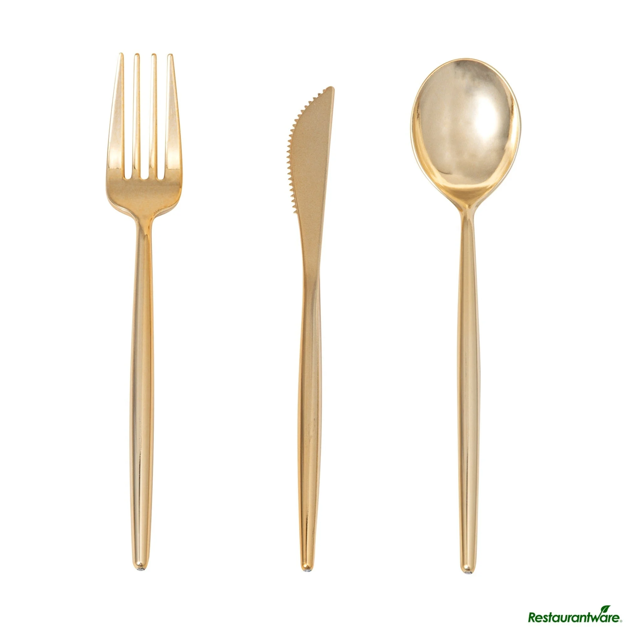 Cutlery Sets, Fork/Spoon/Knife, Moderna 7.50 Inch, Plastic, Gold,1 - 60 PIECE