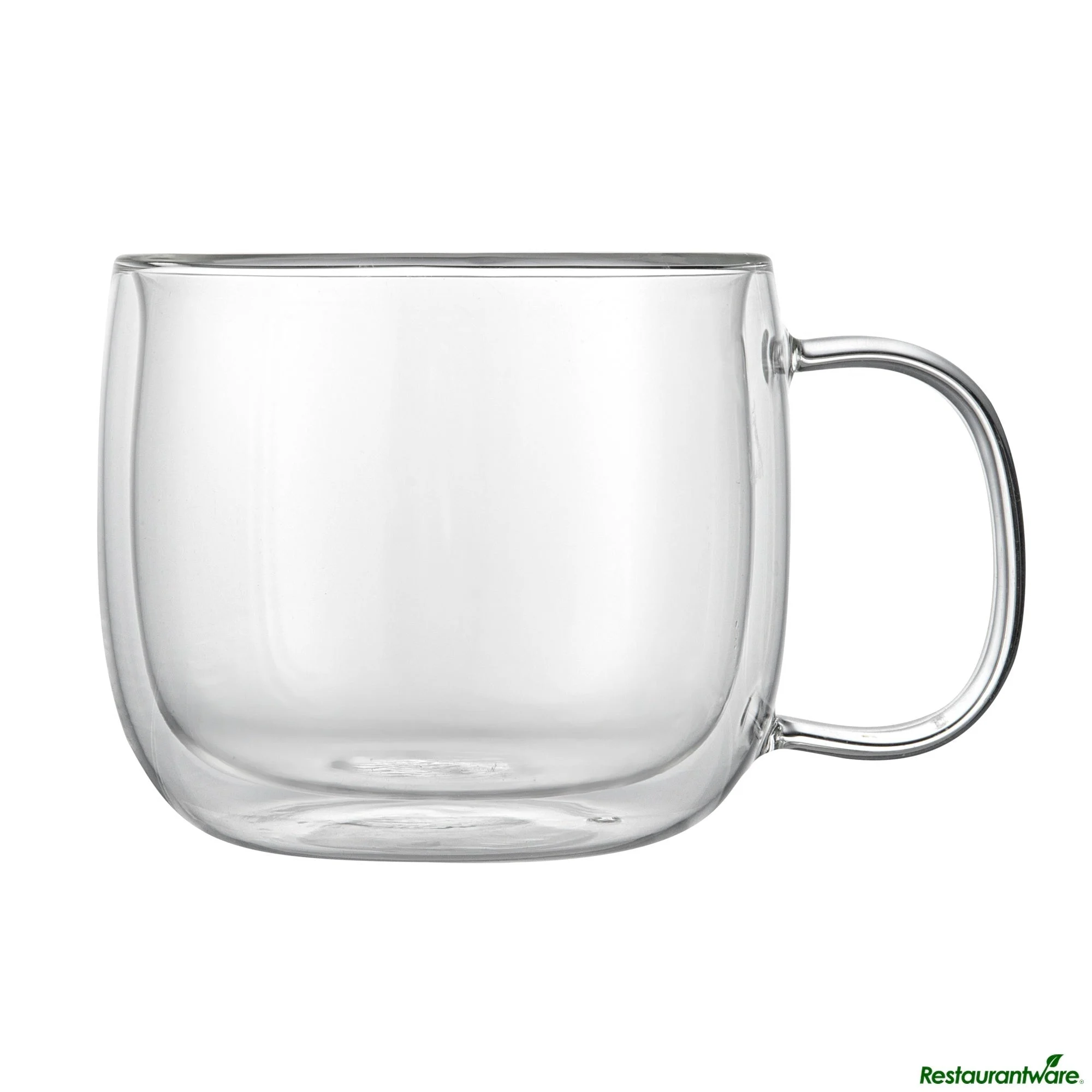 Mugs, Coffee, 17 Ounce, Glass, Double Wall, with Handle,6 - 2 COUNT