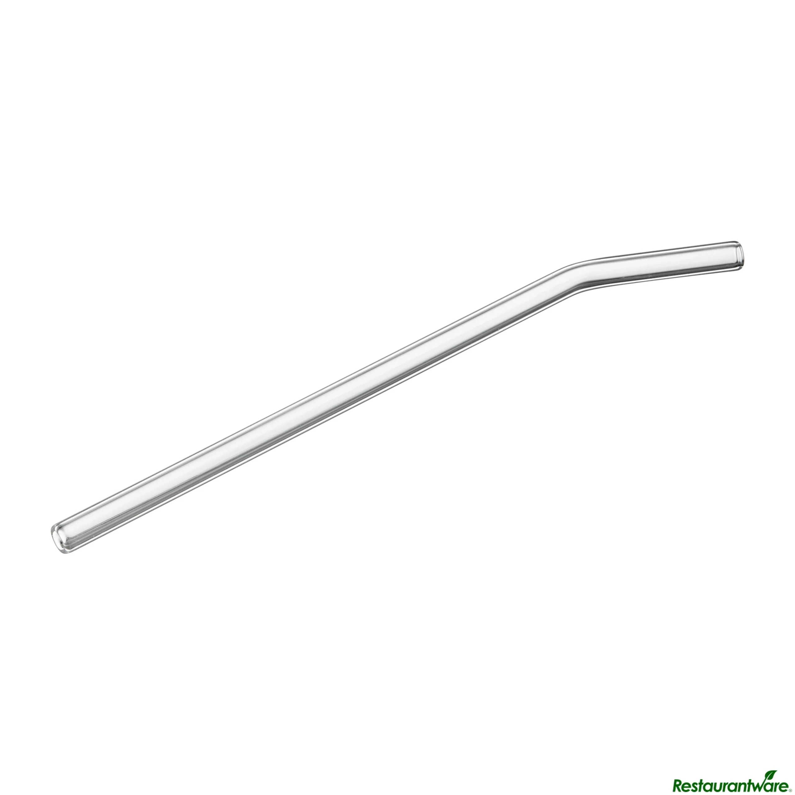 Straws, Bent, Forma, Glass, Clear, Borosilicate, 7.75 Inch, includes Brush,10 - 10 COUNT