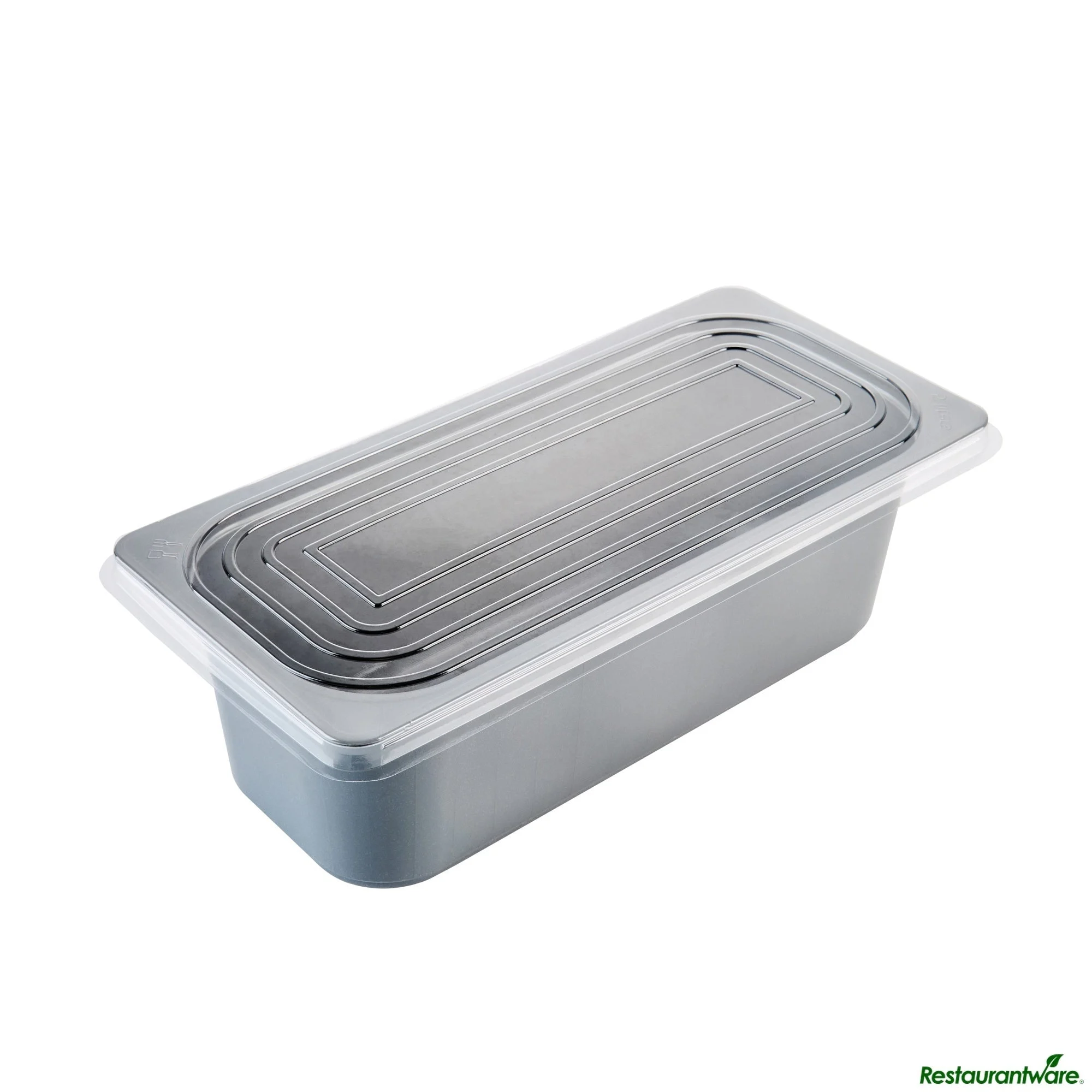Containers, Ice Cream, RW Base 5 Quart, Plastic, Gray, 13.50 x 6.50 x 4.75 Inch, includes Clear Lid,4 - 25 COUNT