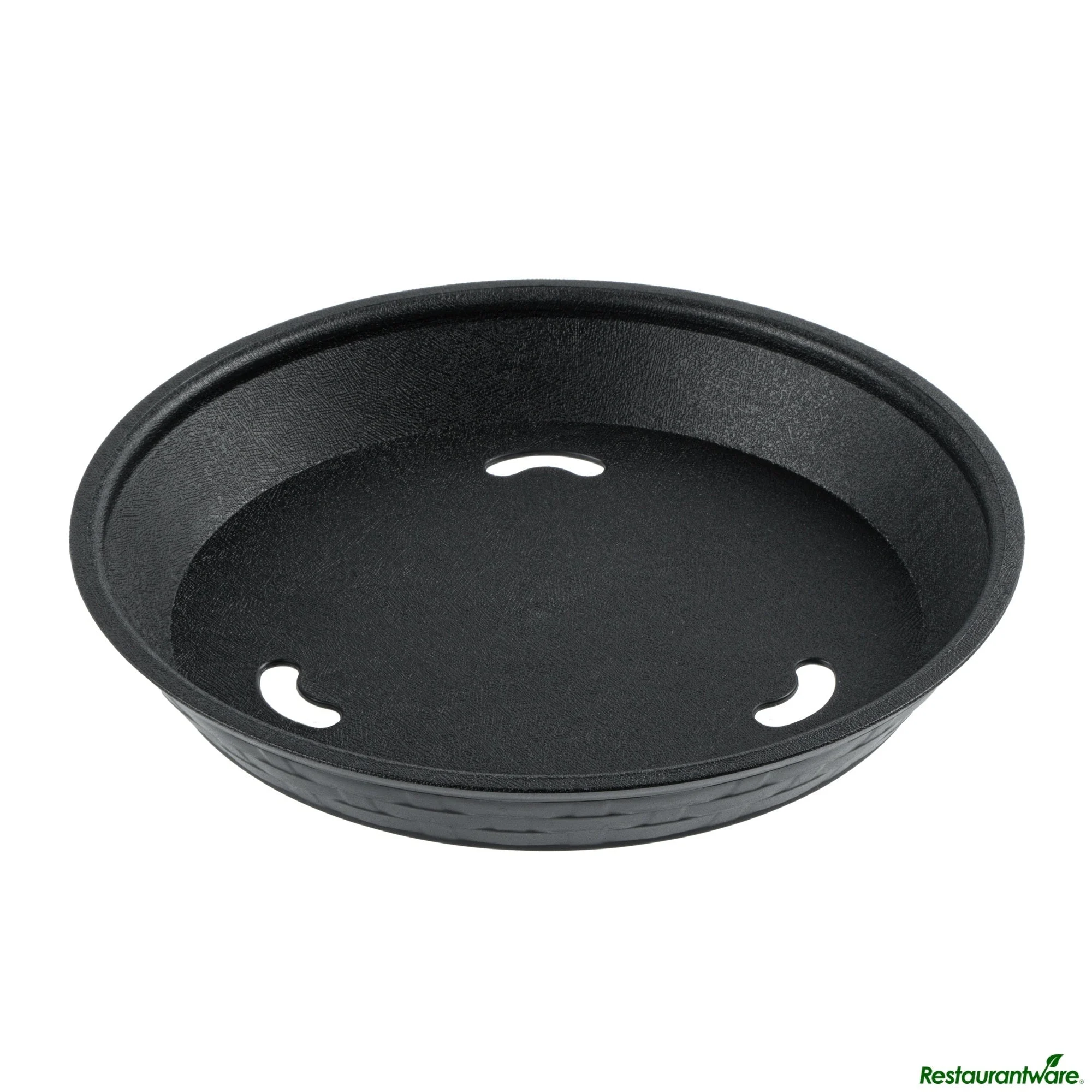 Platters, Diner, 9 x 9 x 1.25 Inch, Plastic, Black, Round,10 - 10 COUNT