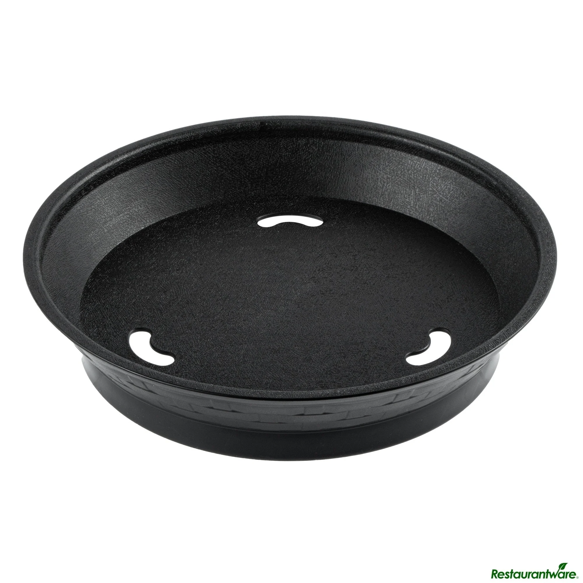 Platters, Diner, 8.75 x 8.75 x 1.75 Inch, Plastic, Black, Round, with Base,10 - 10 COUNT
