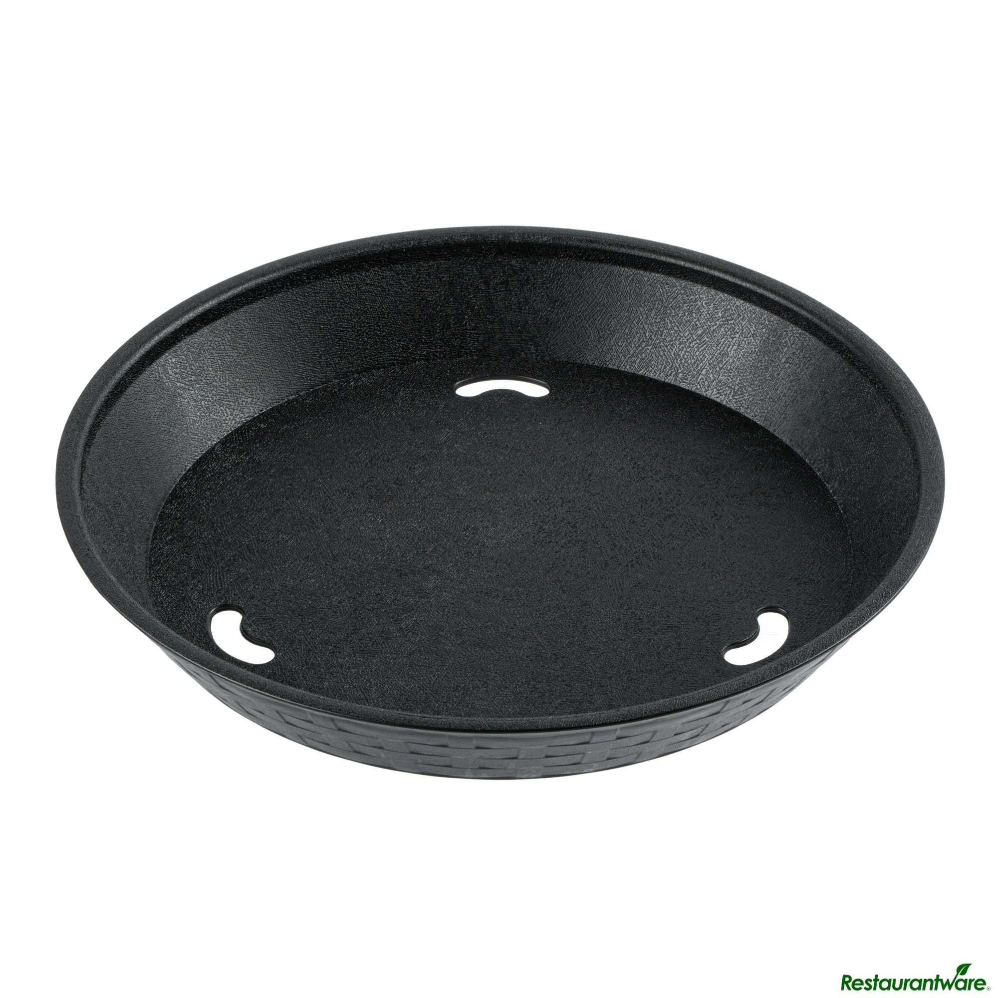 Platters, Diner, 10.5 x 10.5 x 1.5 Inch, Plastic, Black, Round,10 - 10 COUNT