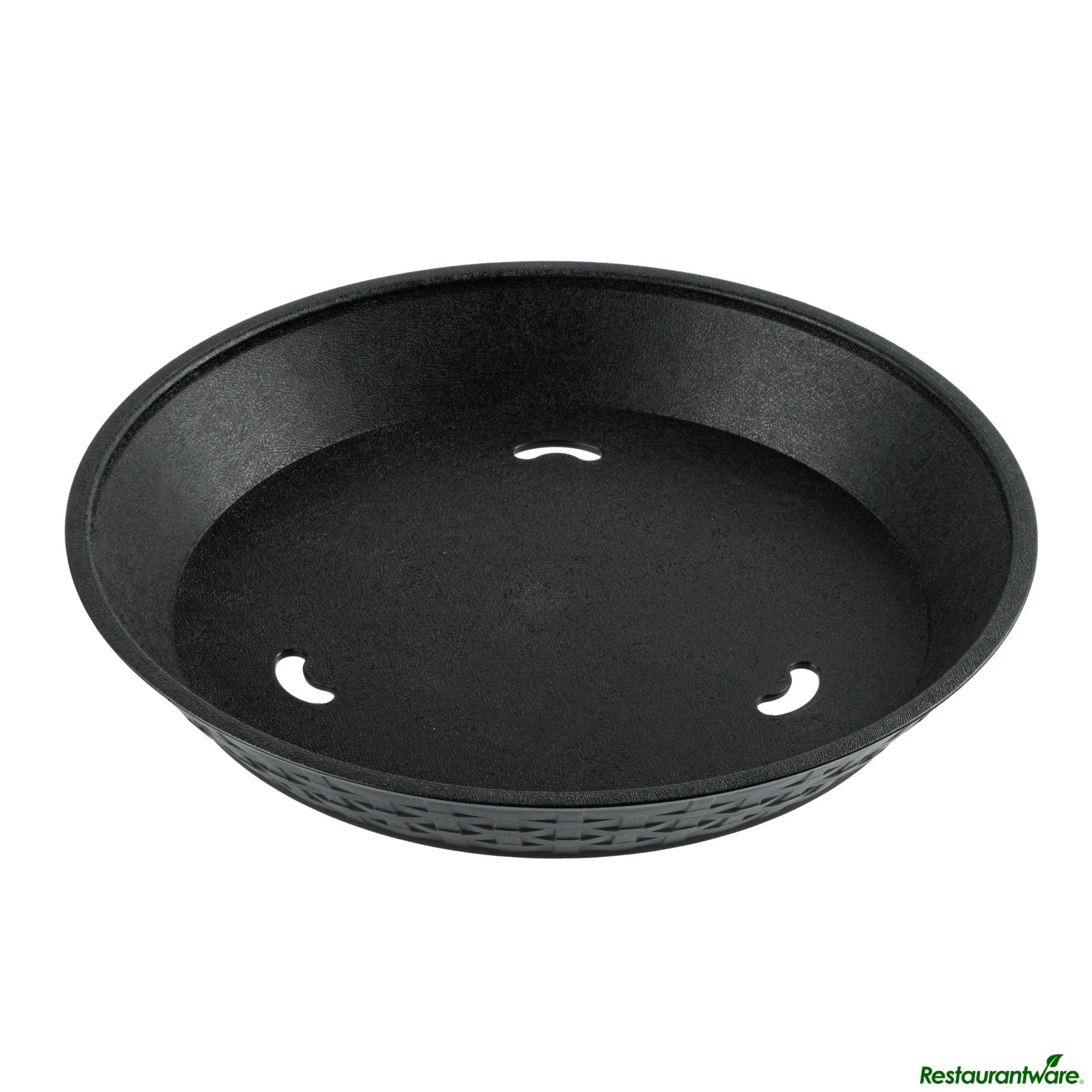 Platters, Diner, 12 x 12 x 1.75 Inch, Plastic, Black, Round,10 - 10 COUNT