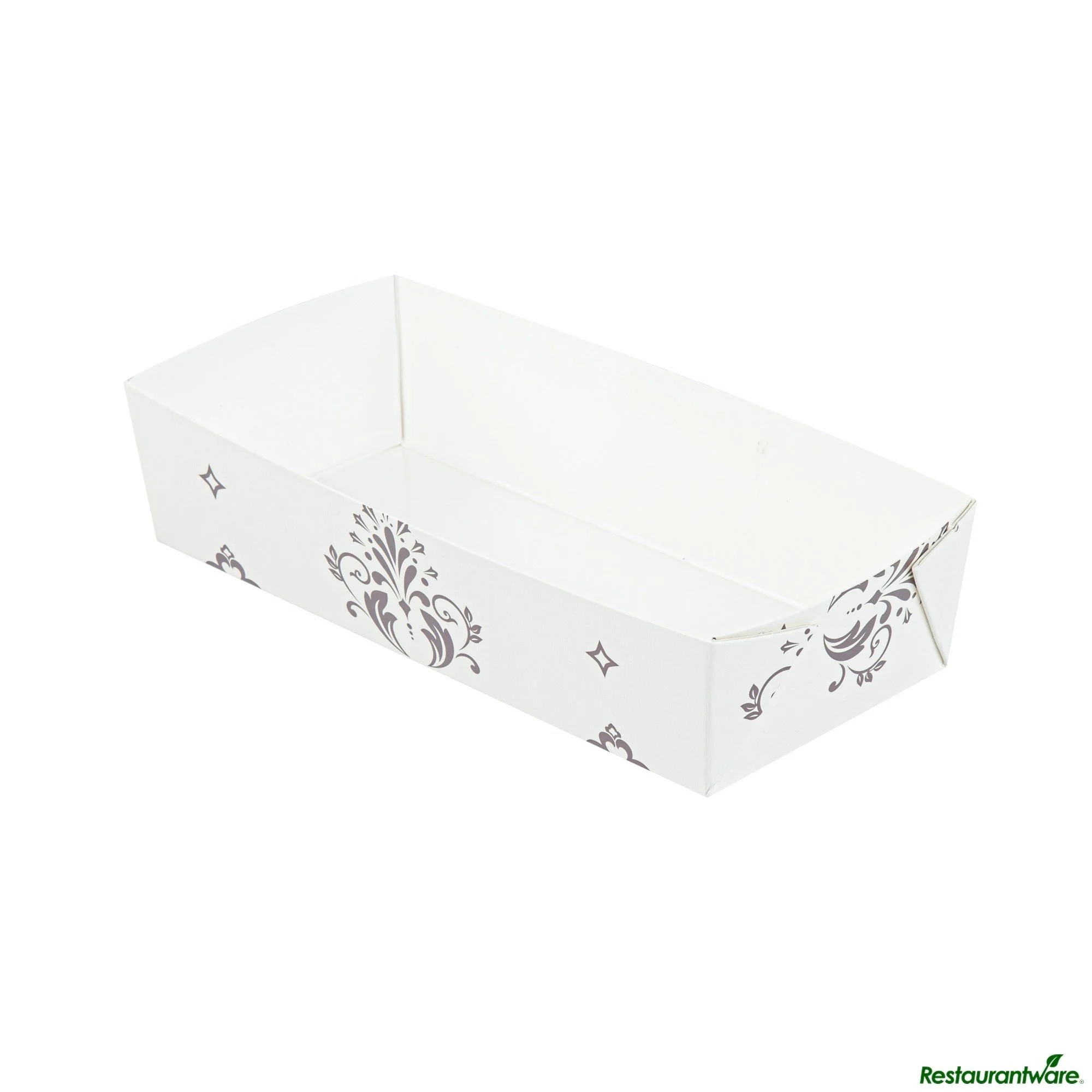 Trays, Baking, Bake Tek 14 Ounce, Greaseproof Paper, Beige Vintage Floral, 7.75 x 3.5 x 1.75 Inch,4 - 25 COUNT