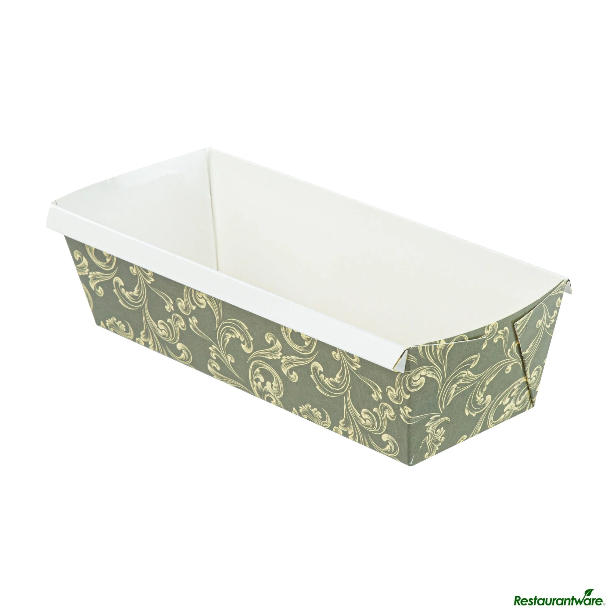 Pans, Loaf, Bake Tek 54 Ounce, Greaseproof Paper, Dark Green Vintage Floral, 10.25 x 3.5 x 2.5 Inch,4 - 25 COUNT
