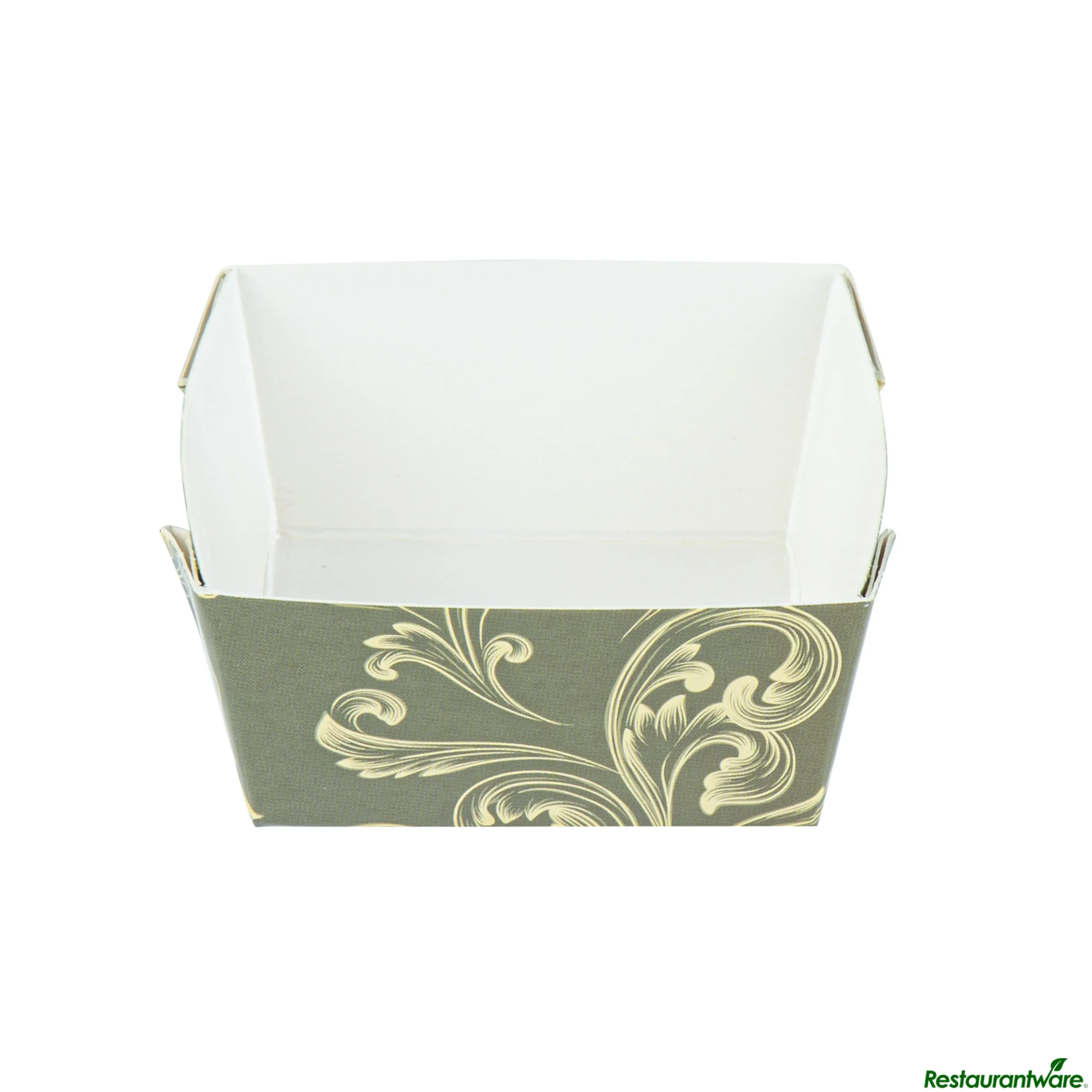 Cups, Baking, Bake Tek 6 Ounce, Greaseproof Paper, Dark Green Vintage Floral, Square, 3 x 3 x 1.5 Inch,100 - 1 EACH