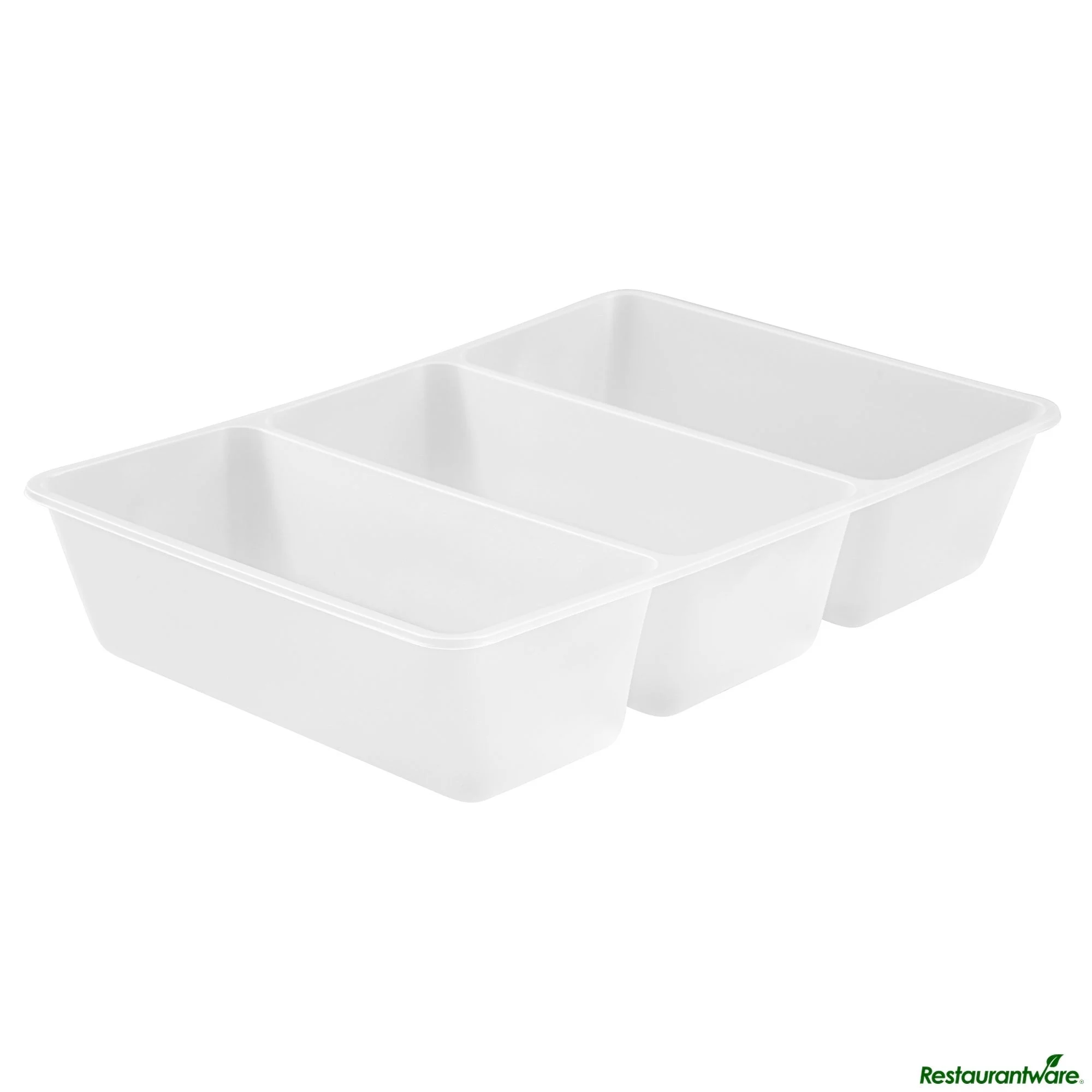Insert Trays, 3-Compartment Taco, Bio Tek 40 Ounce, Plastic, White, for Bio Take-Out Boxes,4 - 50 COUNT