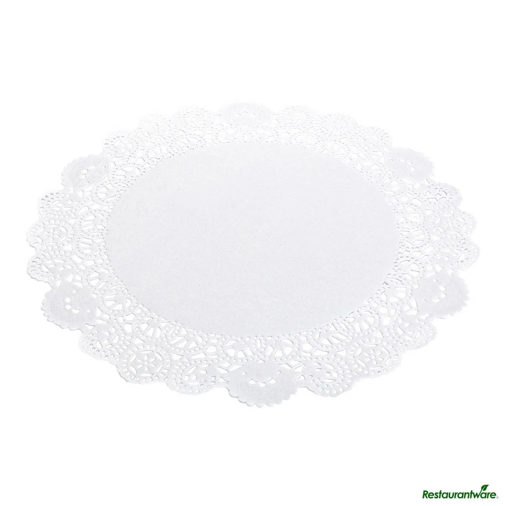 Doilies, Lace, Pastry Tek 12 Inch, Paper, White, Round,40 - 100 COUNT