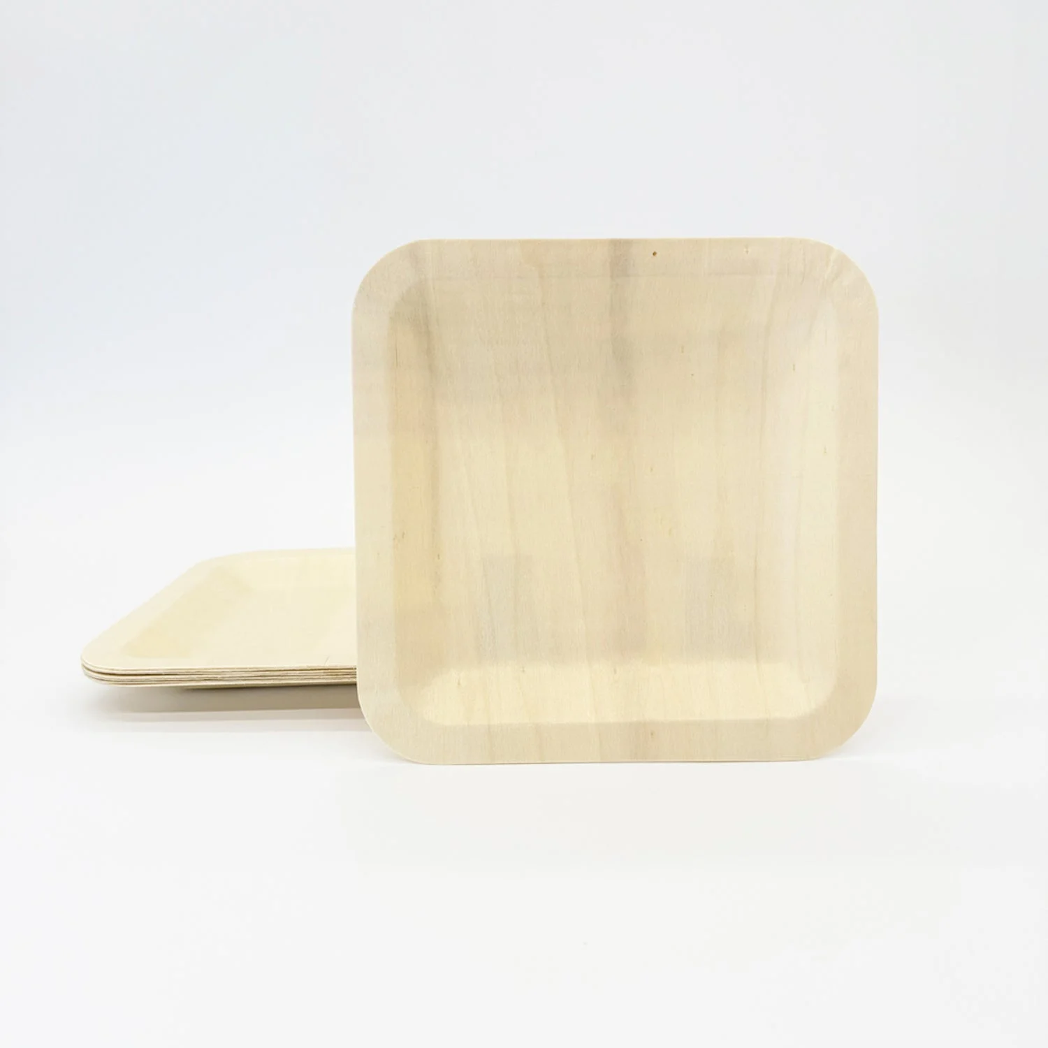 Plates, 8 x 8 Inch, Wood, Square,3 - 100 COUNT