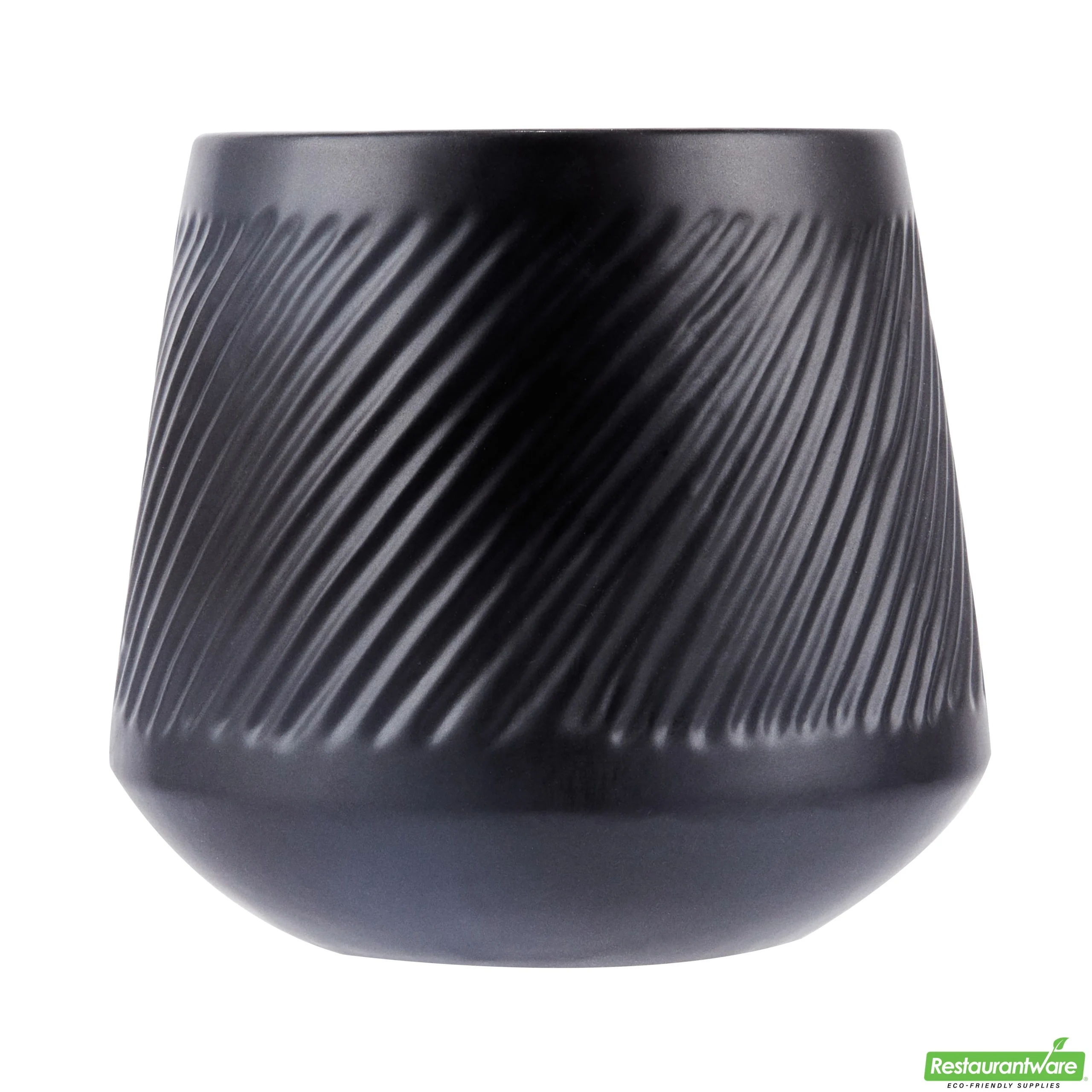 Vase, Table Art, 6 x 6 x 5.50 Inch, Ceramic, Black, Tea Cup Shape,1 - 1 EACH