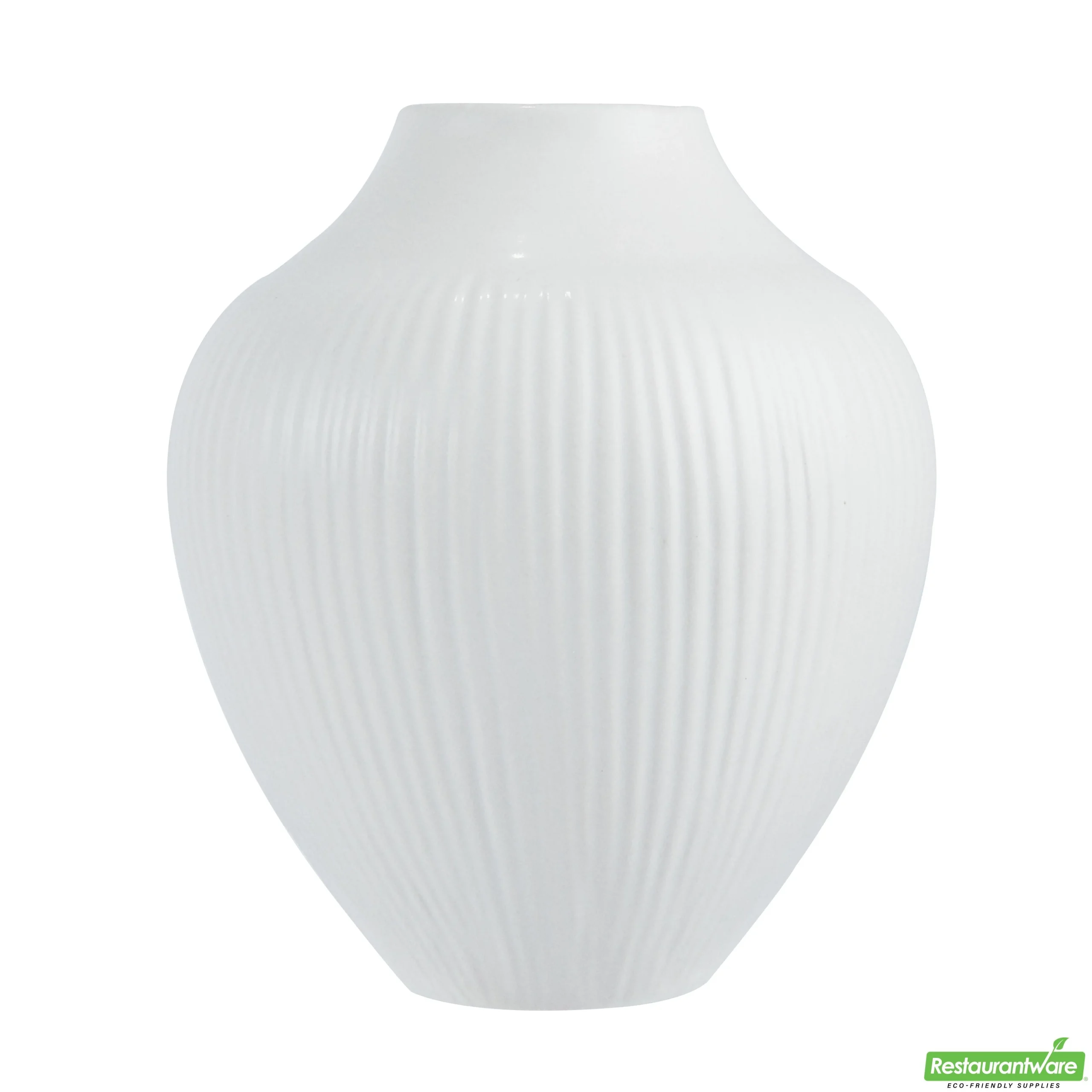 Vase, Table Art, 7 x 7 x 8 Inch, Ceramic, White, Balloon Shape,1 - 1 EACH