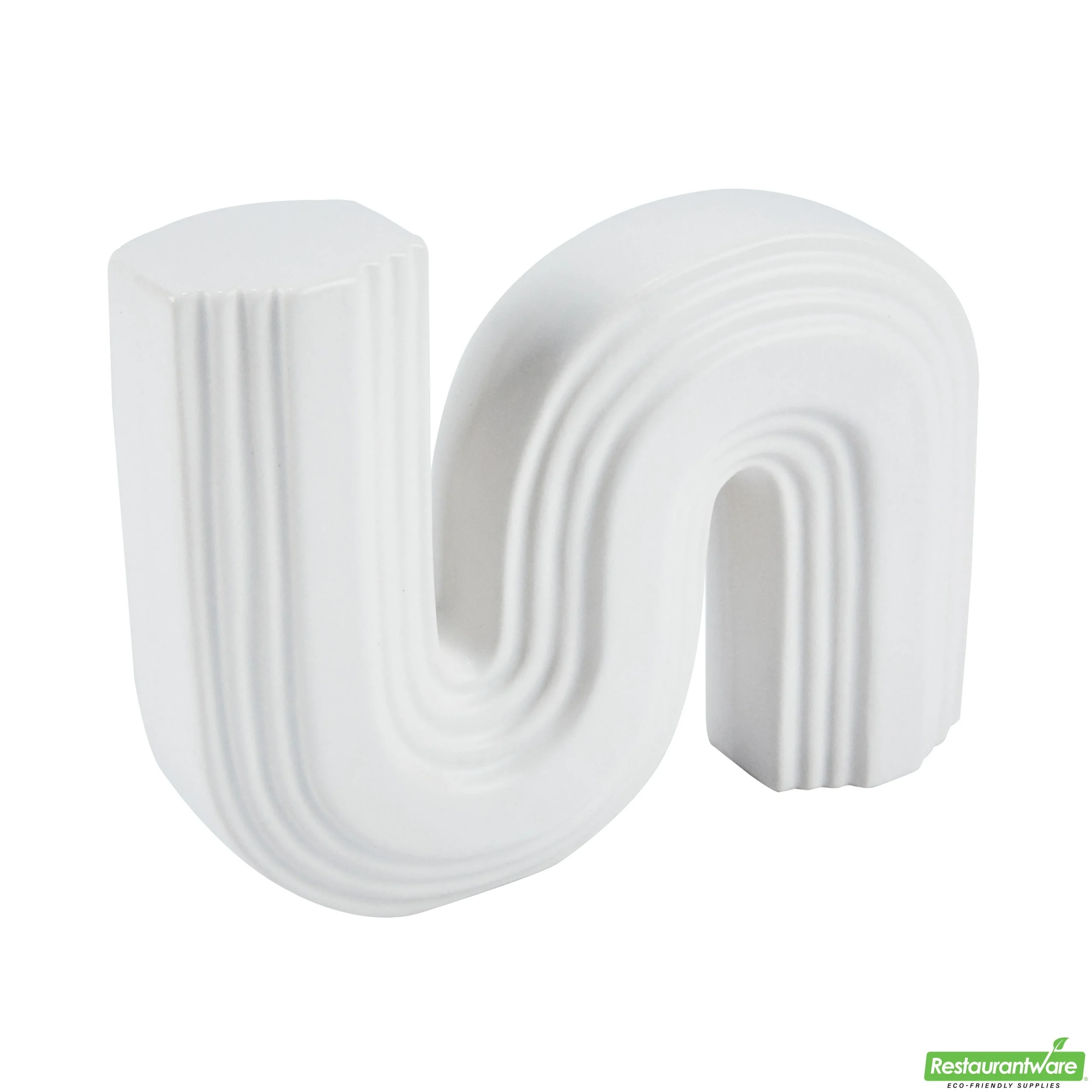 Vase, Table Art, 7.25 x 2 x 6 Inch, Ceramic, White, S Shape,1 - 1 EACH