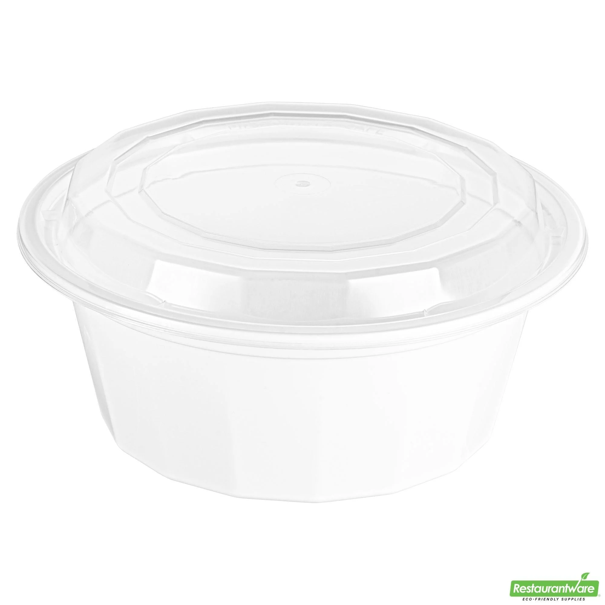 Box, To-Go, Asporto 32 Ounce, Microwavable Plastic, White, Round, 7.25 x 7.25 x 3 Inch, includes Clear Lid,50 - 1 EACH