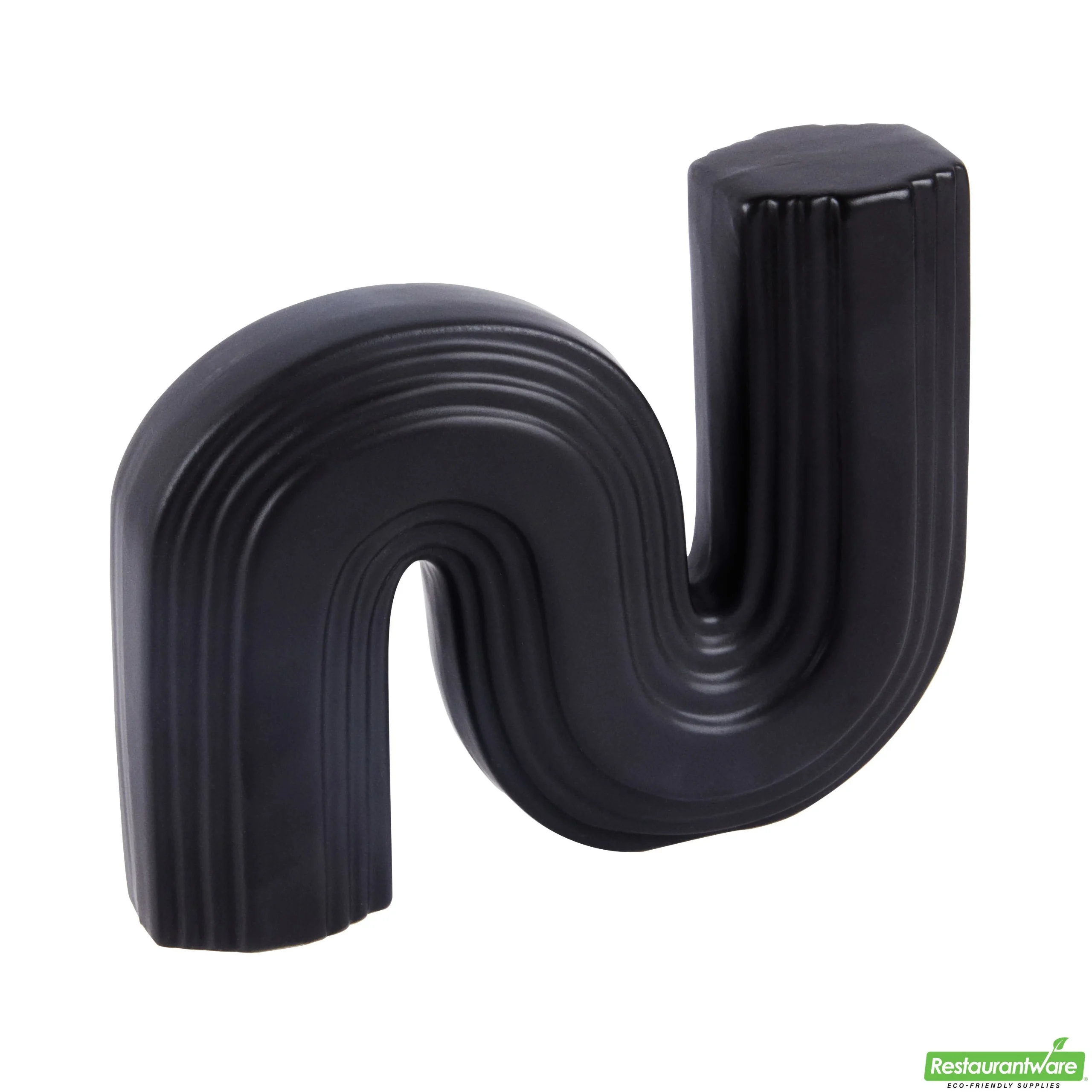 Vase, Table Art, 7.25 x 2 x 6 Inch, Ceramic, Black, S Shape,1 - 1 EACH