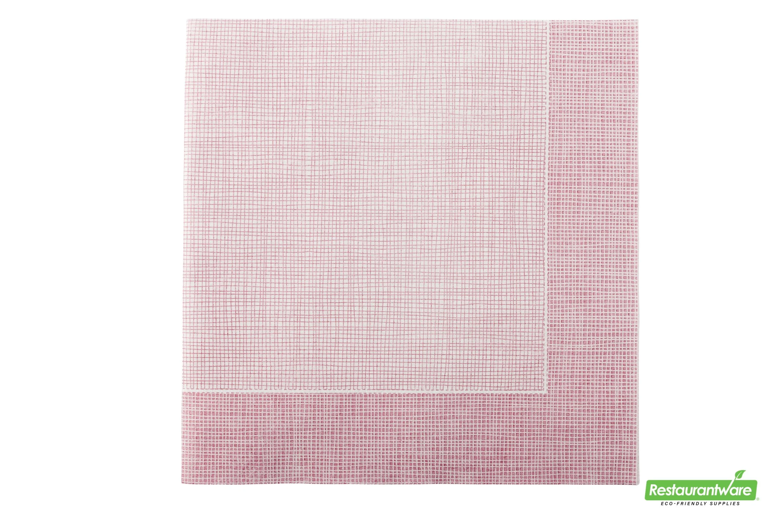 Napkins, White with Burgundy Threads, 16 x 16 Inch, 16 Linear Inch,1 - 600 COUNT