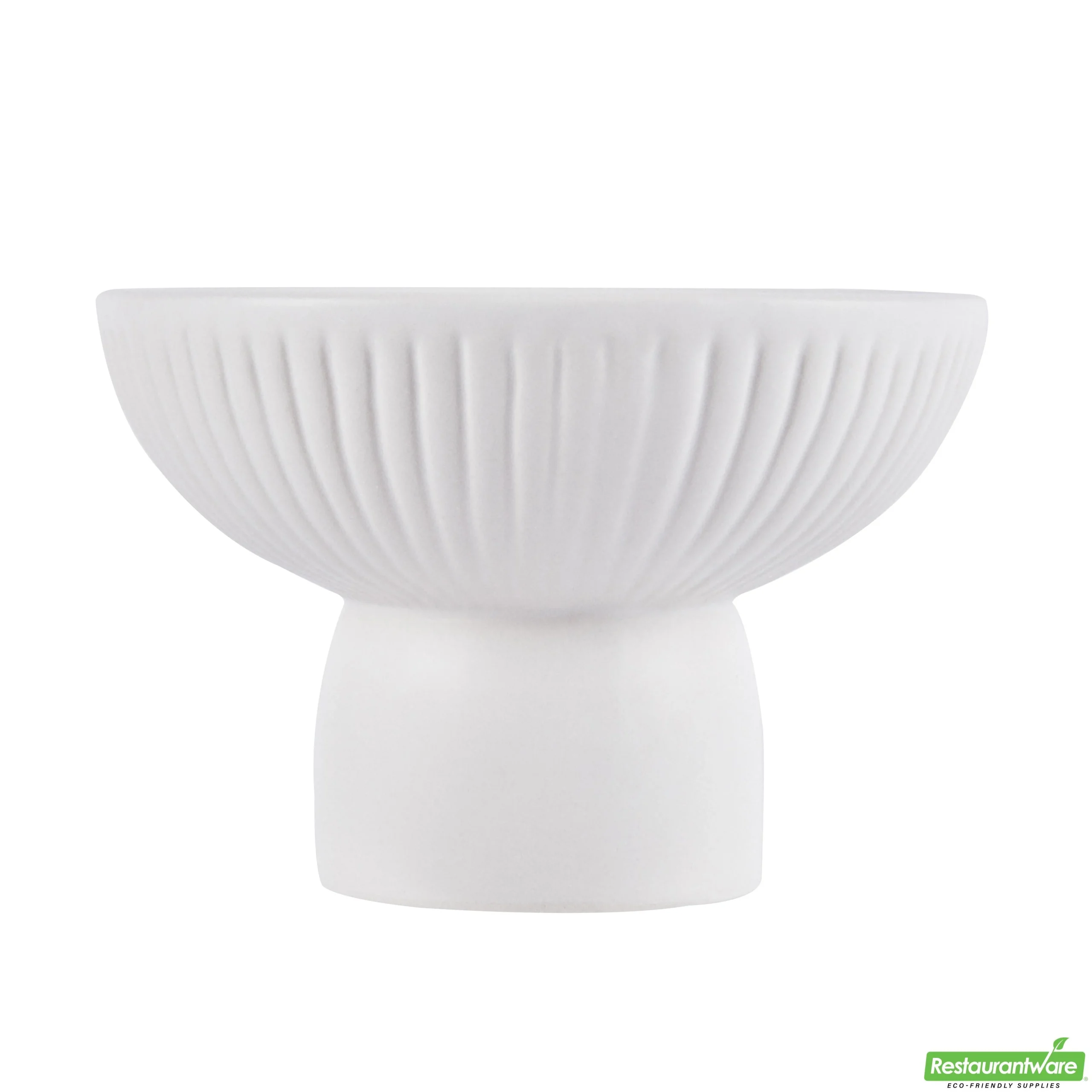 Vase, Table Art, 6 x 6 x 4 Inch, Ceramic, White, Pedestal Shape,1 - 1 EACH