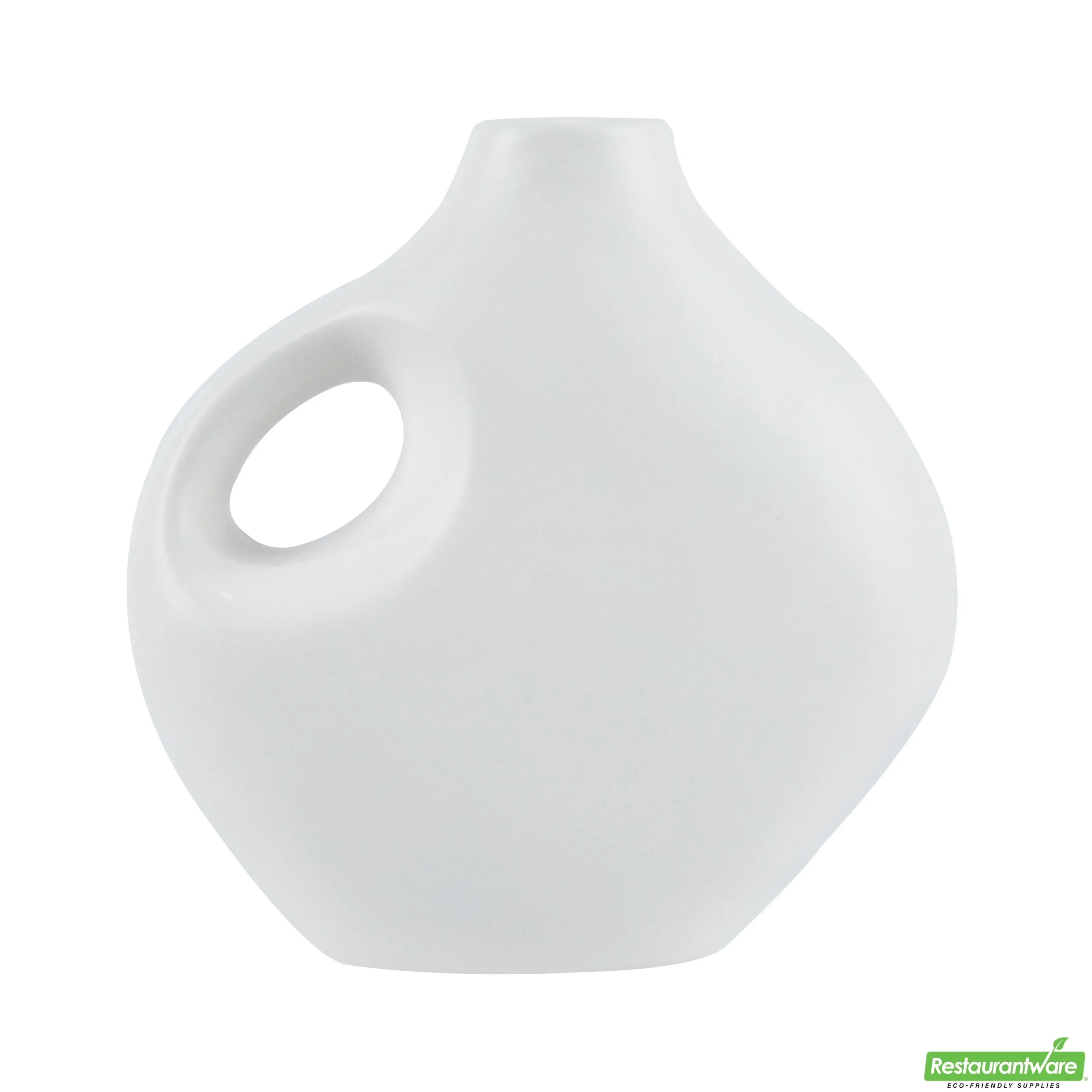 Vase, Table Art, 7 x 3.25 x 7 Inch, Ceramic, White, Jug Shape,1 - 1 EACH