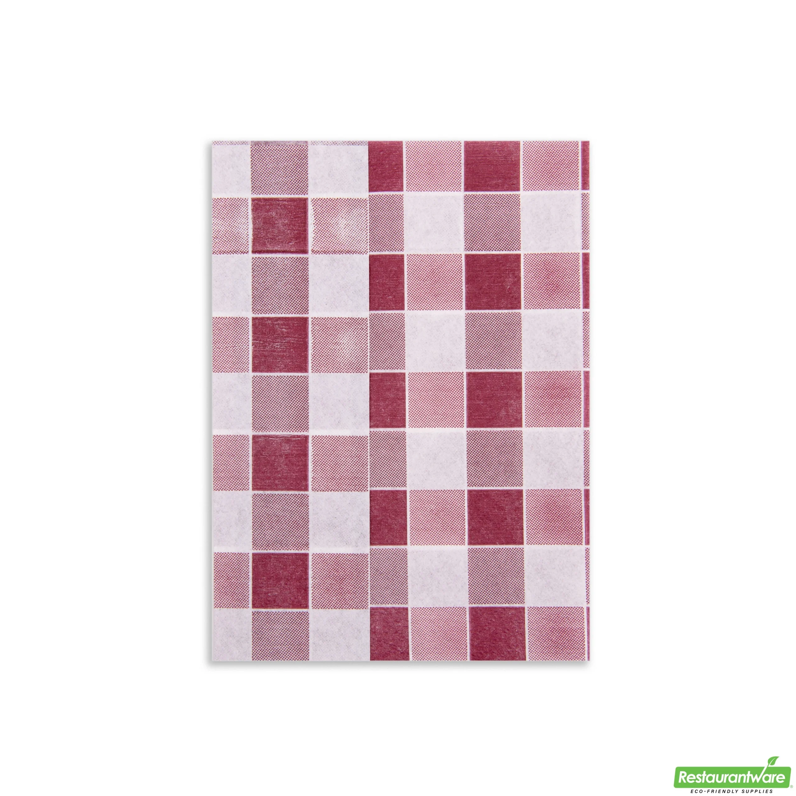 Napkins, 1 Ply, Picnic Print, Bordeaux, 7 x 13.5 Inch,1 - 7000 COUNT