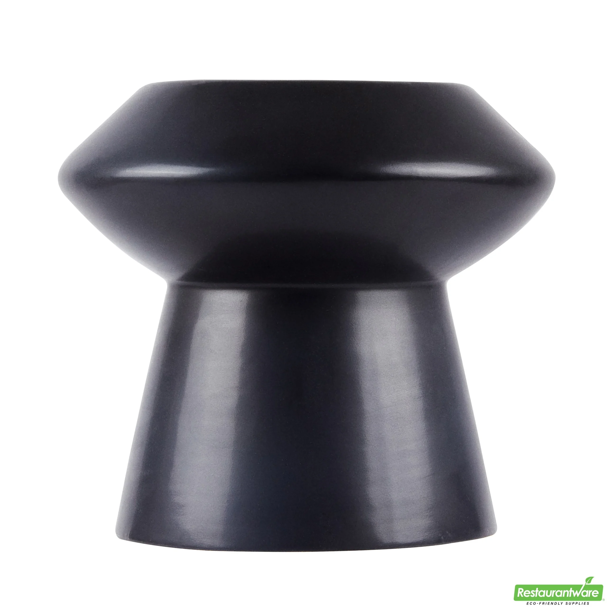 Vase, Table Art, 6.25 x 6.25 x 6 Inch, Ceramic, Black, Mushroom Shape,1 - 1 EACH