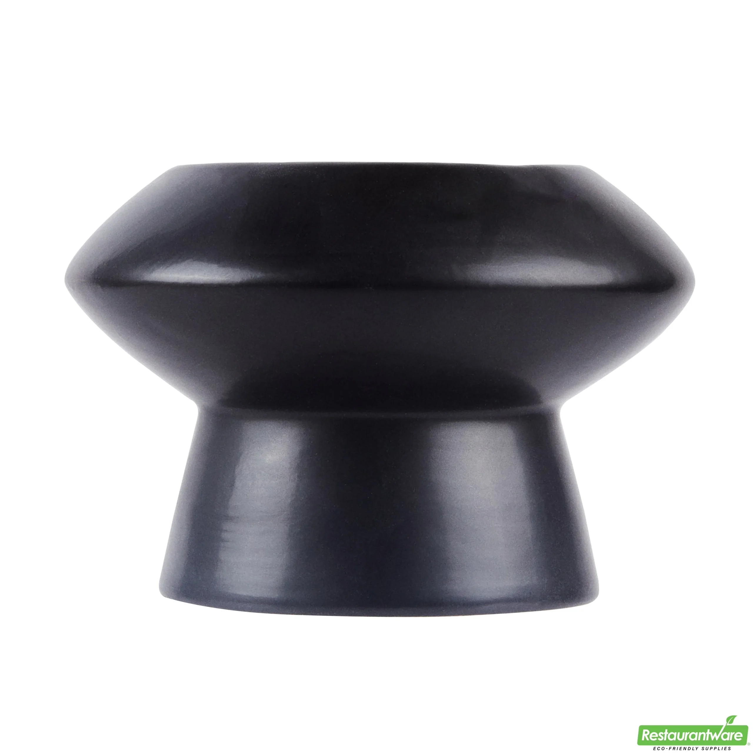 Vase, Table Art, 5.75 x 5.75 x 4 Inch, Ceramic, Black, Mushroom Shape,1 - 1 EACH