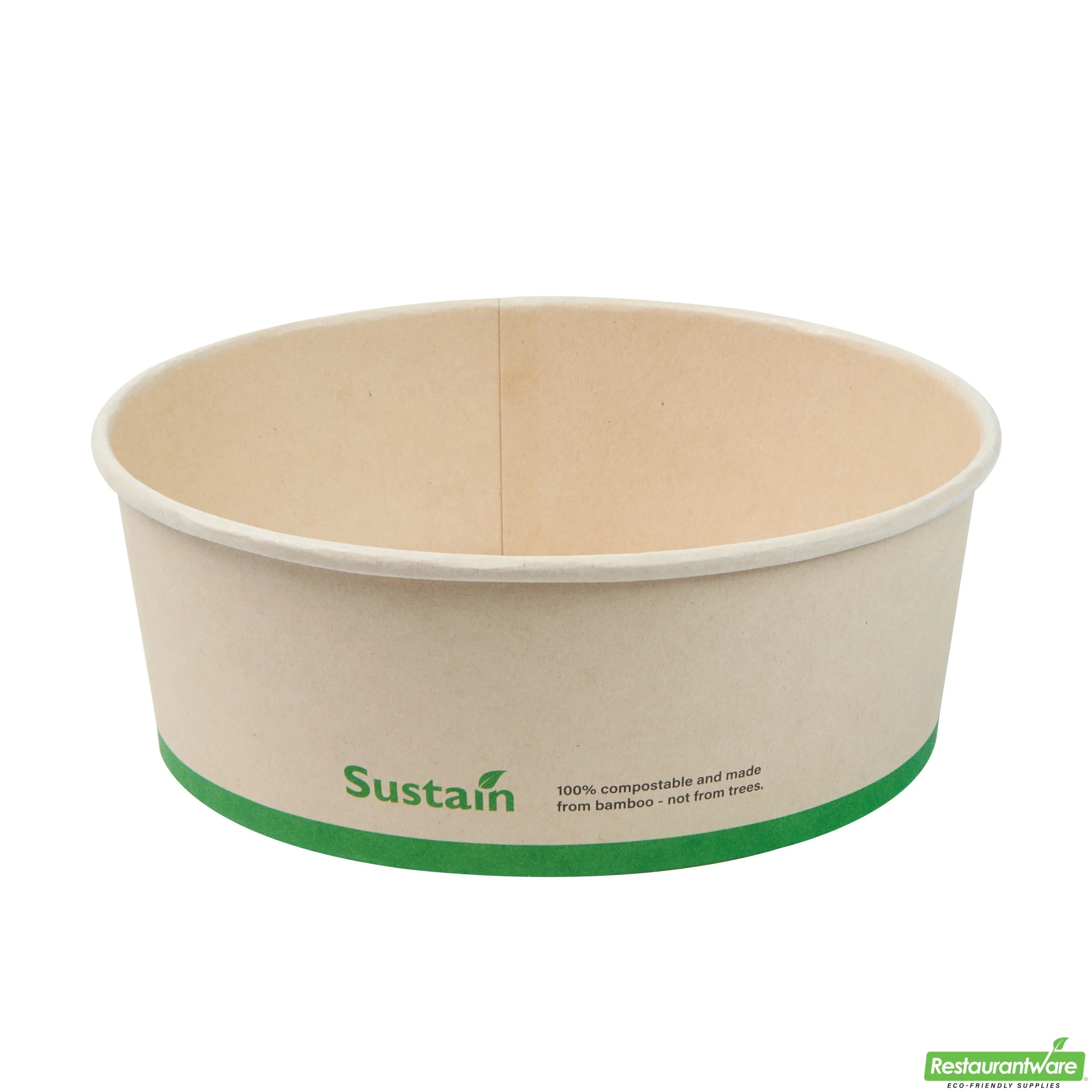 Containers, Salad, Sustain 44 Ounce, PLA-Lined Bamboo Paper, 7.25 x 7.25 x 2.50 Inch, Round,4 - 50 COUNT