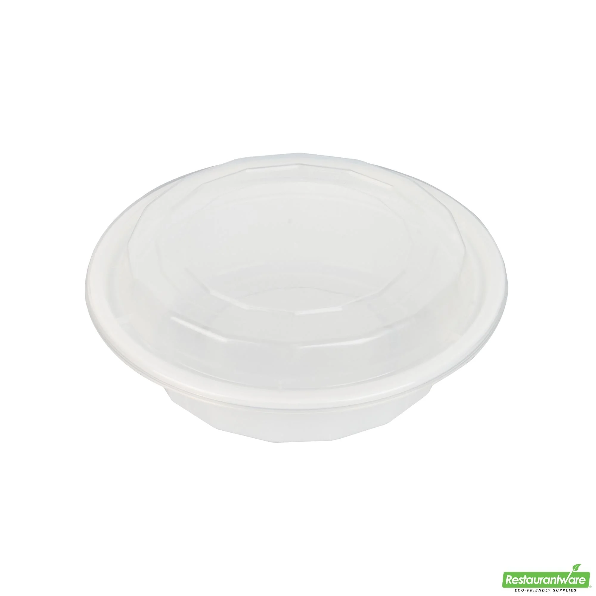 Box, To-Go, Asporto 16 Ounce, Microwavable Plastic, White, Round, 6.25 x 6.25 x 1.75 Inch, includes Clear Lid,50 - 1 EACH