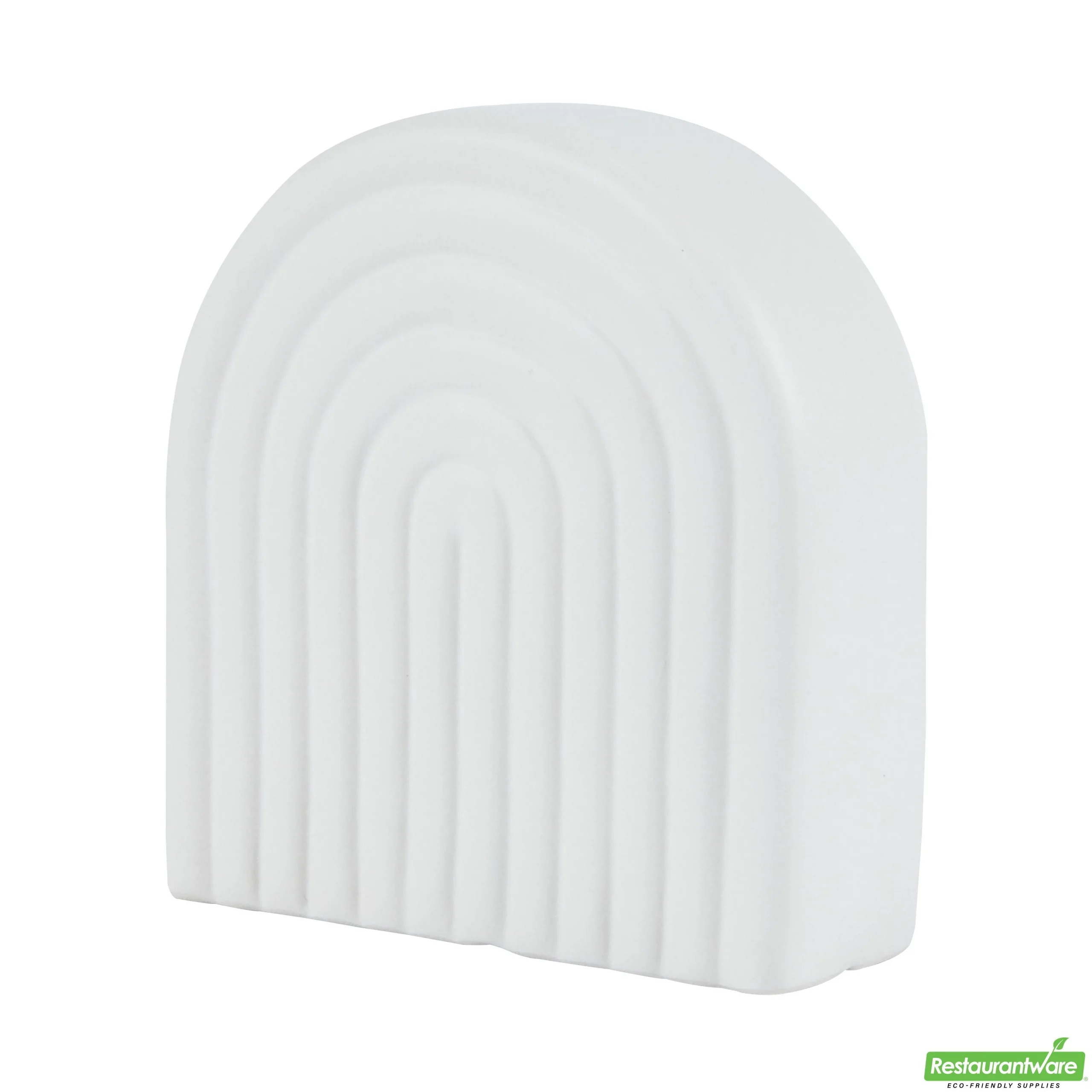 Vase, Table Art, 6 x 2 x 6.25 Inch, Ceramic, White, Rainbow Shape,1 - 1 EACH
