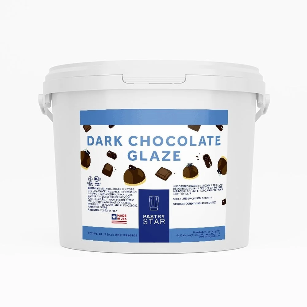 Glaze, Dark Chocolate, Ready-to-Use, Shelf-Stable,1 - 20 POUND