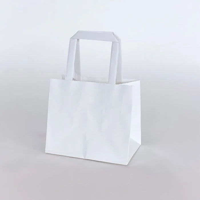 Bags, Eighth-Peck, Paper, White, Plain, Double Handle, Mini,500 - 1 EACH