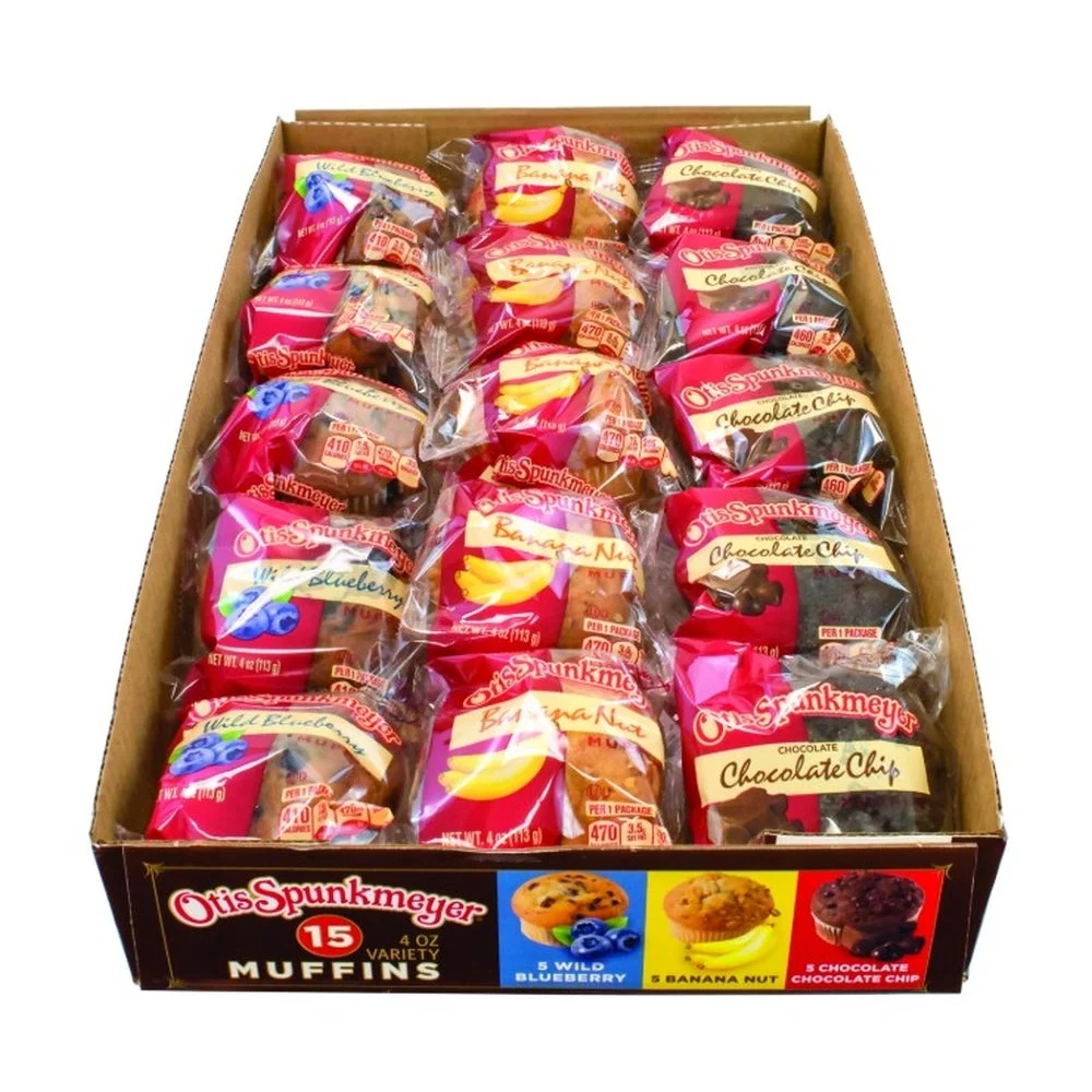 Muffins, 3-Flavor Assortment, Wild Blueberry/Banana Nut/Chocolate Chocolate Chip, Individually-Wrapped,15 - 1 EACH